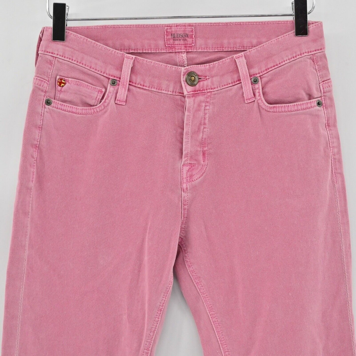 HUDSON Jeans Womens Sz 24 Pink Dax Cropped Boyfriend Stretch Mid Rise Retro USA