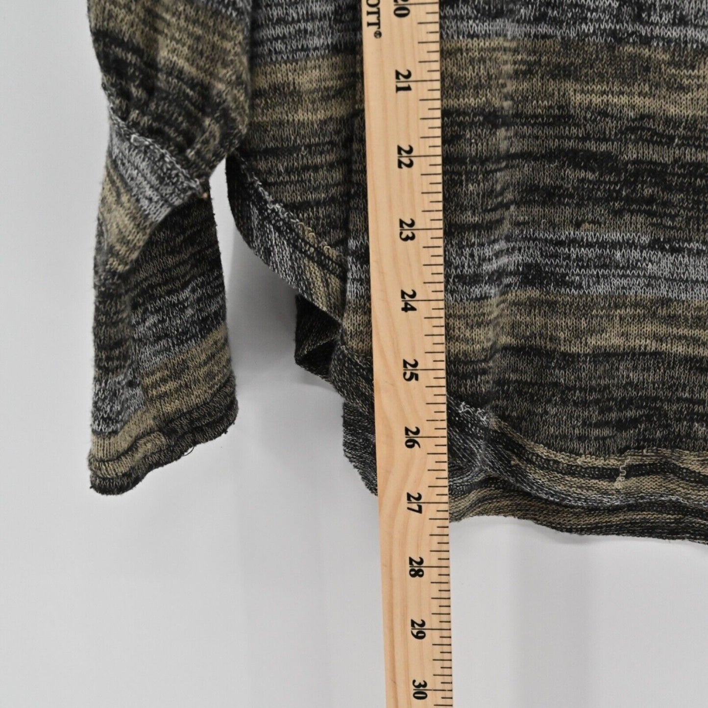 FREE PEOPLE Top Womens Size XS Black Brown Space Dye Stripe Oversized Knit USA