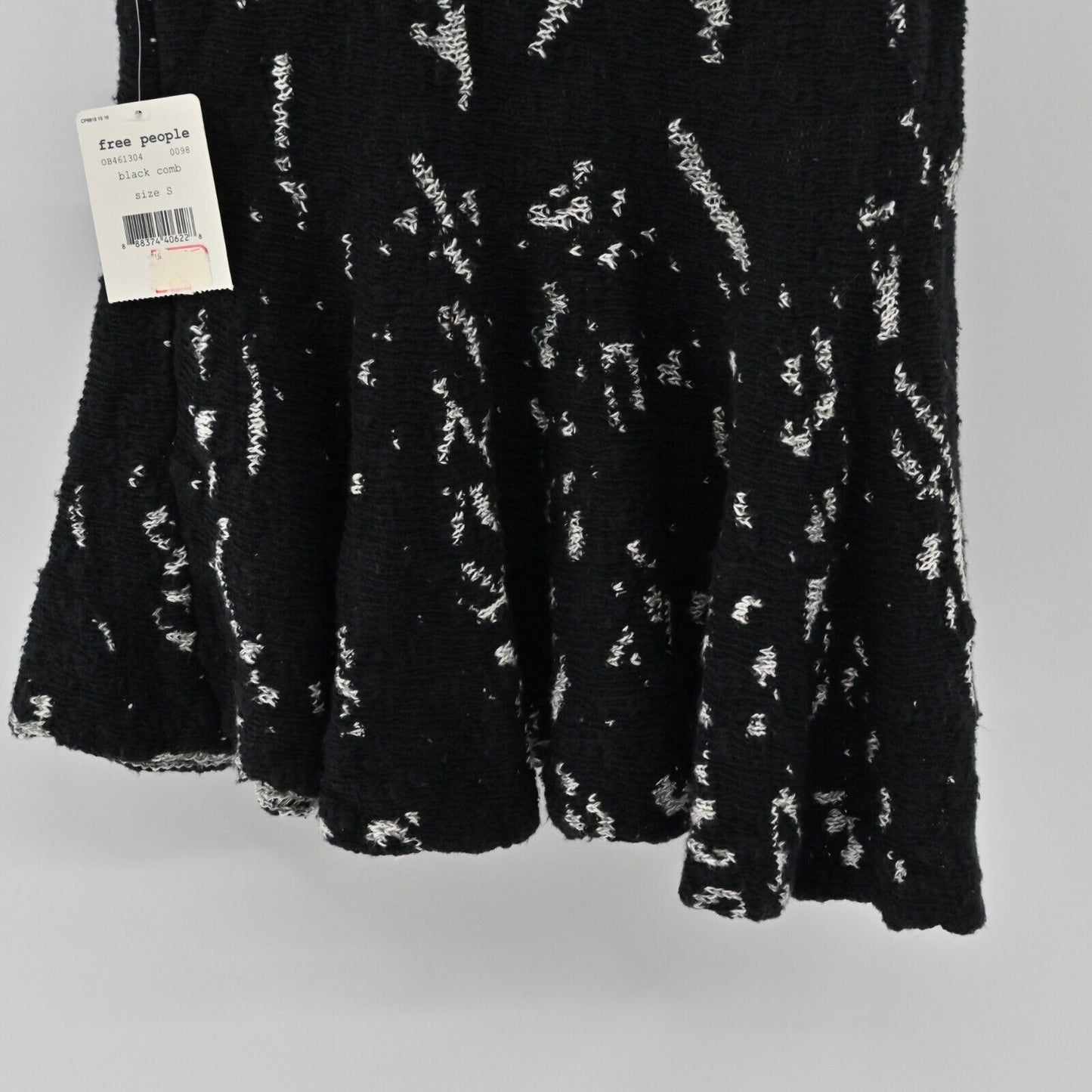 FREE PEOPLE Sweater Tank Womens Size S Side by Side Peplum Knit Black Combo Boho