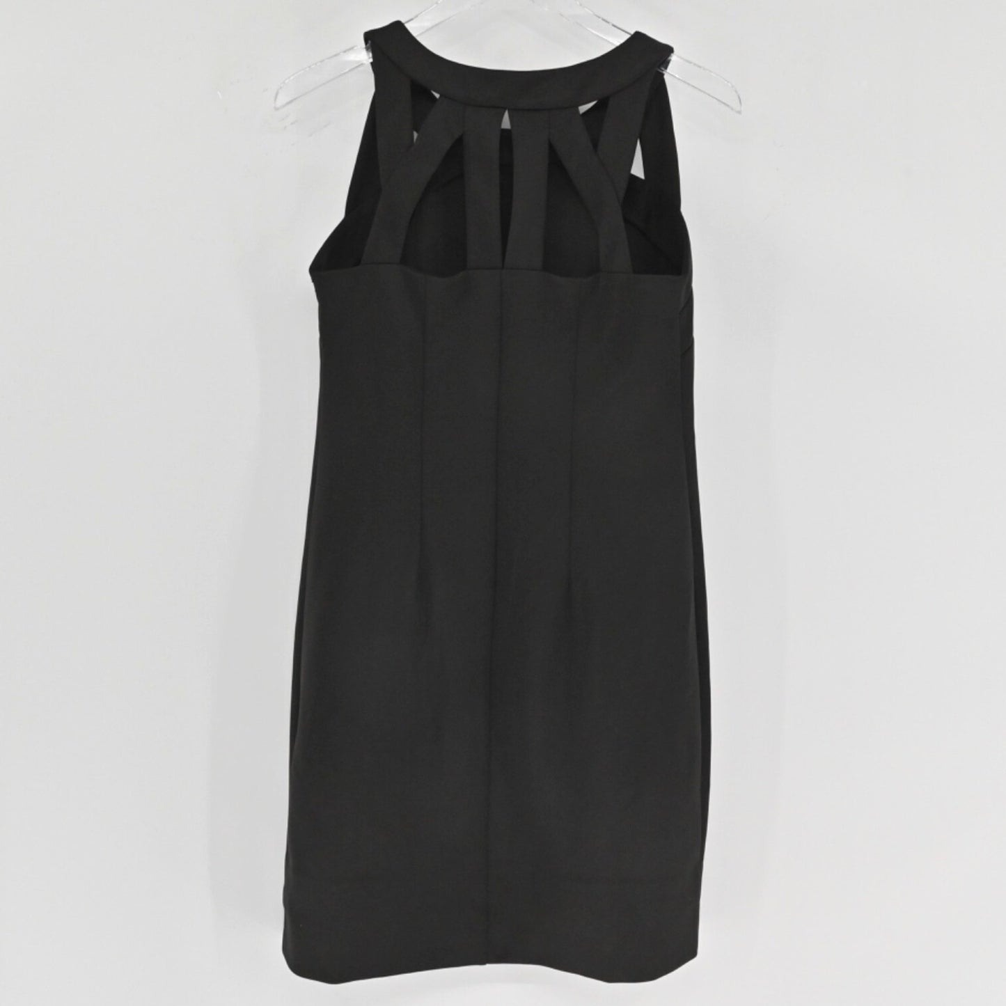 GRETCHEN SCOTT Jersey Isosceles Dress Size S Black Sheath Cotton Sleeveless