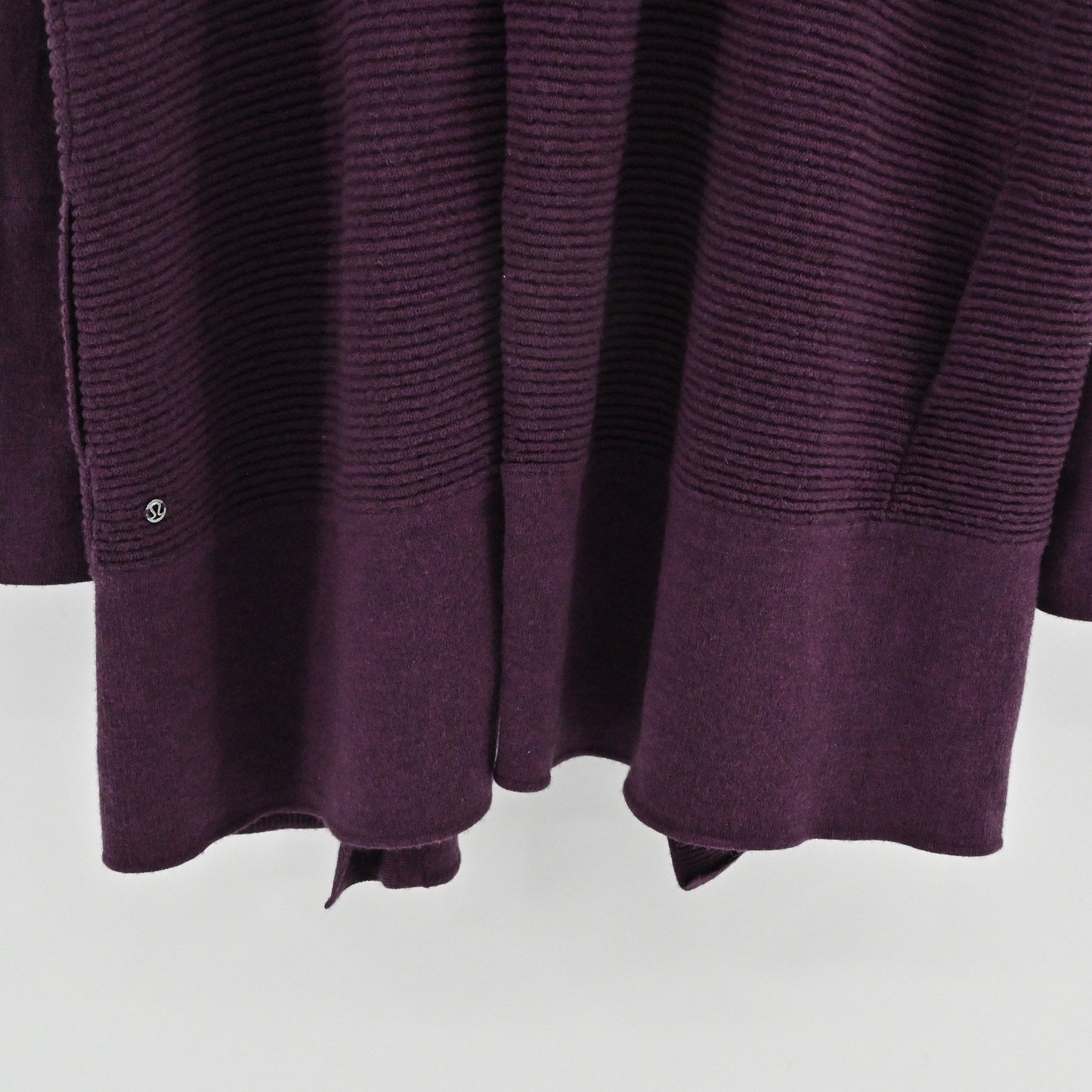 Lululemon Womens Sit In Lotus Wrap II Cardigan Size 10 Heathered Plum Ribbed
