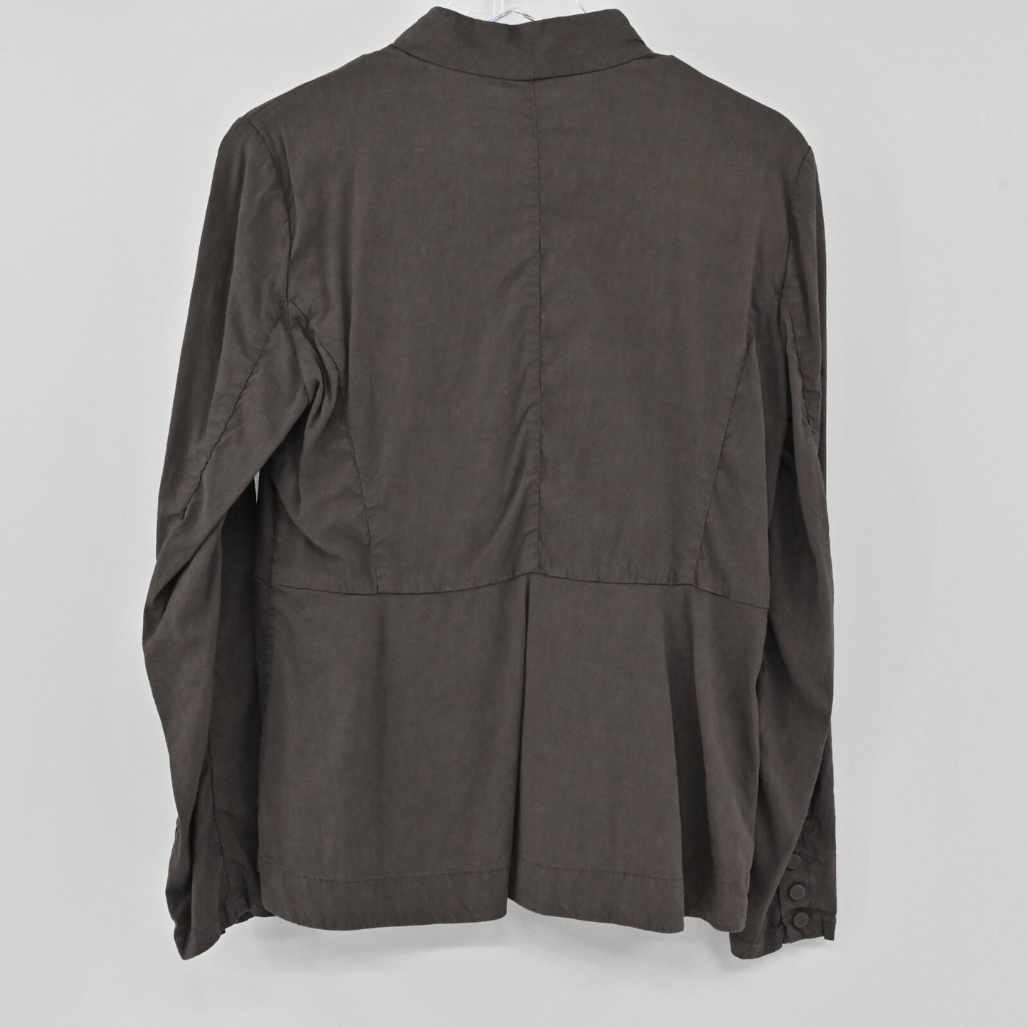 EILEEN FISHER Jacket Womens Size S Gray Linen Blend Full Zip Minimalist Career