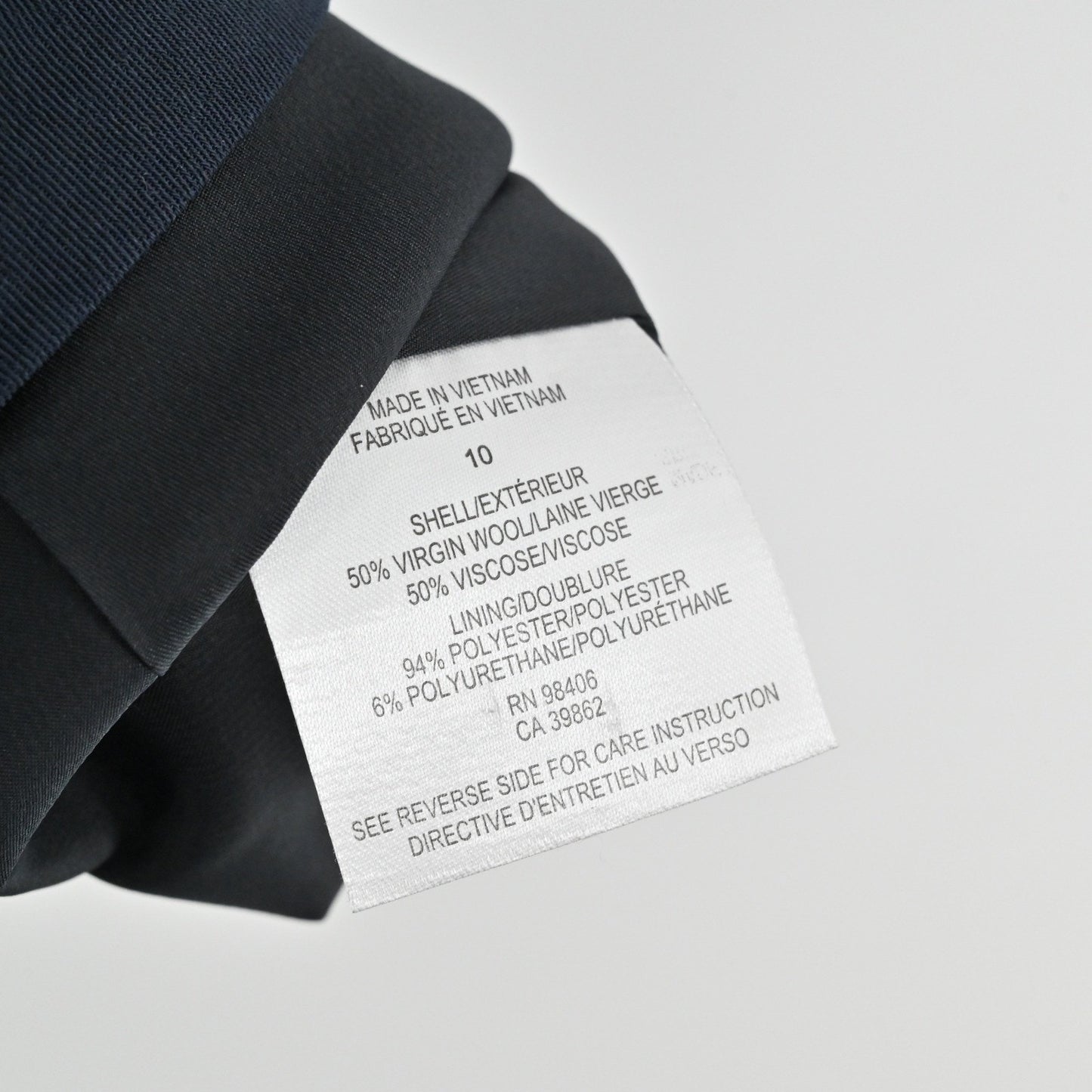 Theory Eldah Sleeveless Wrap Dress Size 10 Wool Navy Blue Quiet Luxury V Neck