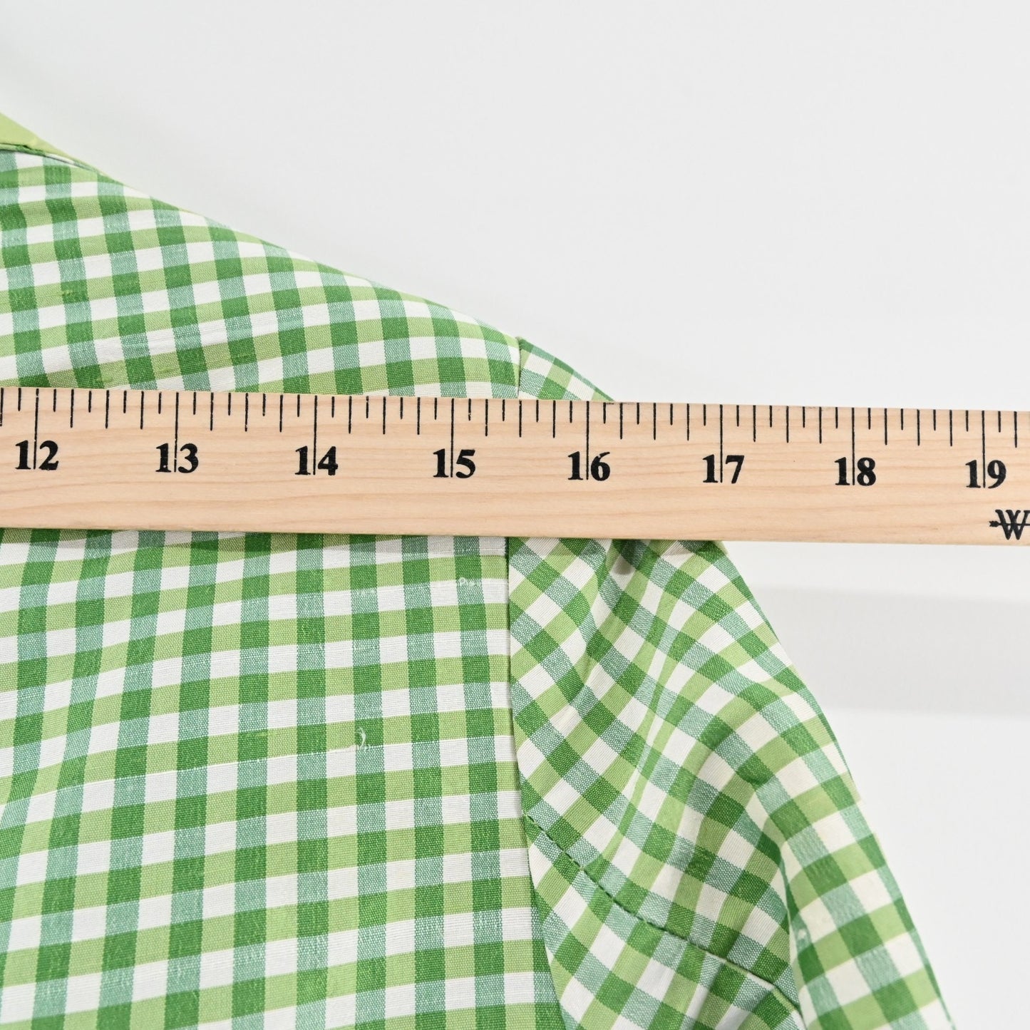 Vtg GRACE CHUANG Womens Silk Green Jacket Size M Gingham Open Front Longline