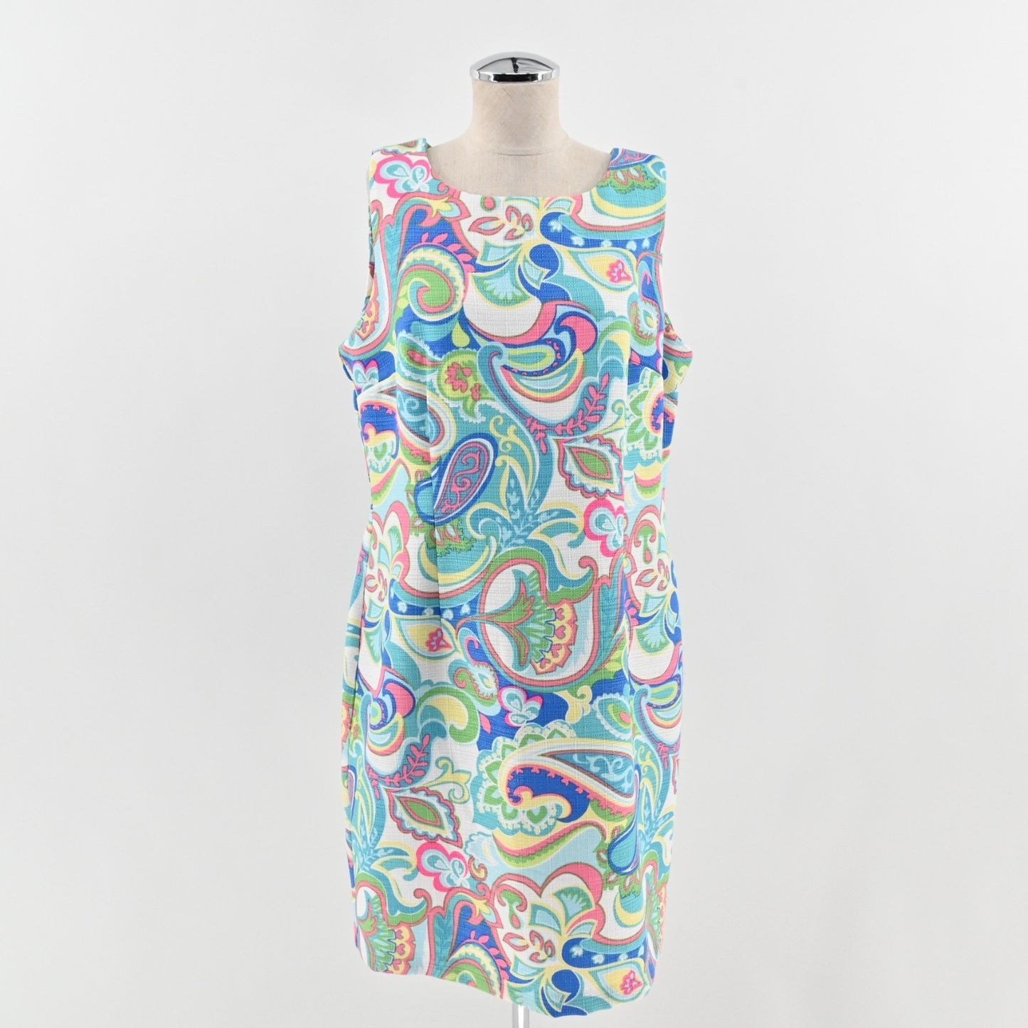RN Studio Shift Dress Size 14 Ronni Nicole Colorful Paisley Print Sleeveless