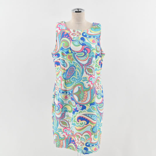 RN Studio Shift Dress Size 14 Ronni Nicole Colorful Paisley Print Sleeveless