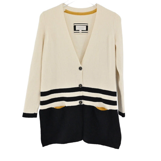 ANTHROPOLOGIE Sweater Womens Size XS ANGEL OF THE NORTH Cardigan Stripe Button