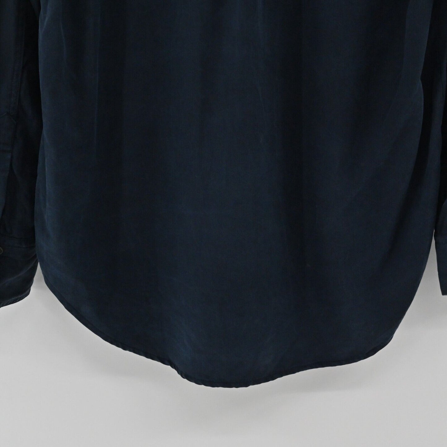 FREE PEOPLE Top Womens Sz S Off Campus Metallic Shimmer Navy Button Down Blouse