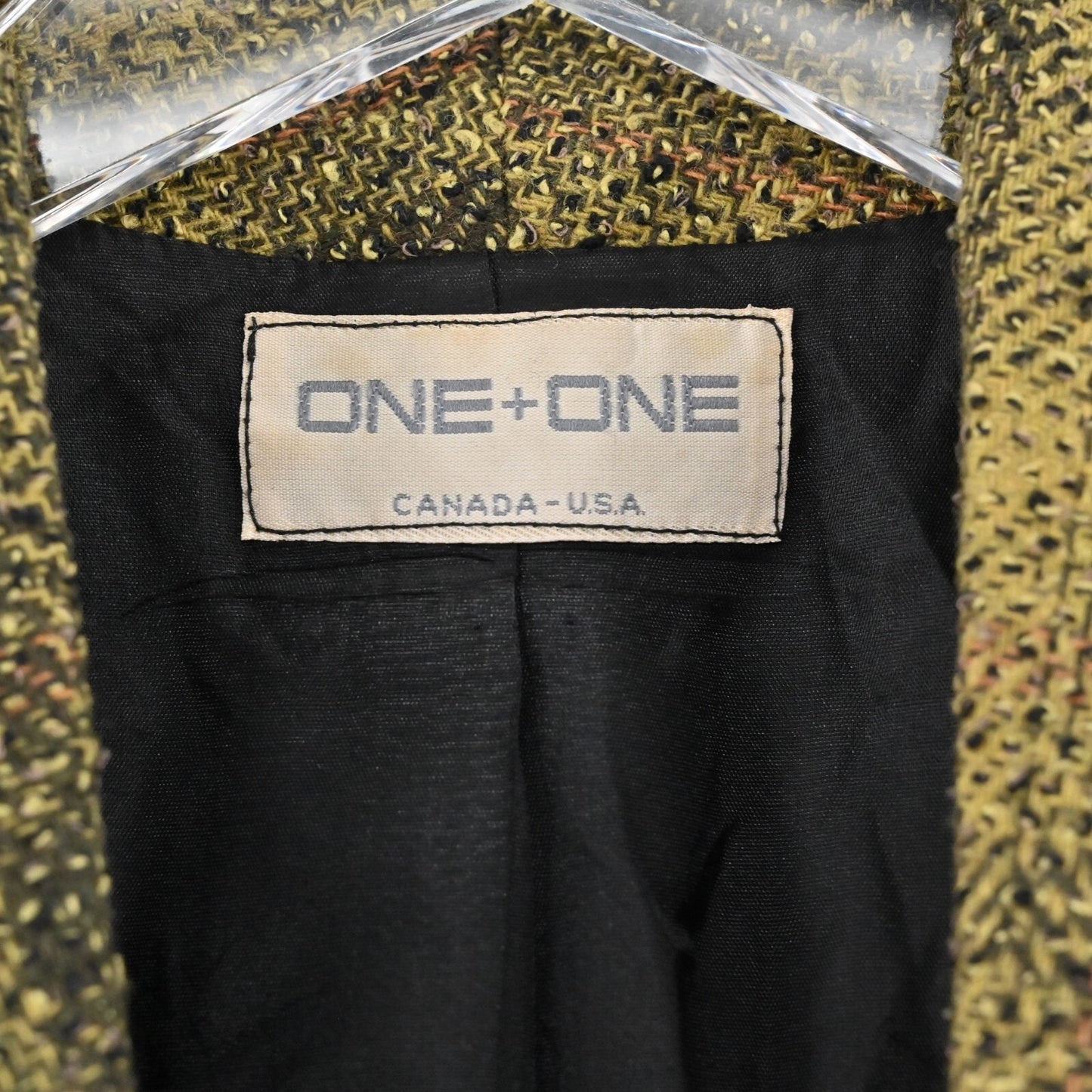 Vtg Blazer Womens Sz 6 Wool Tweed Plaid Double Breasted Long Line Jacket Capsule