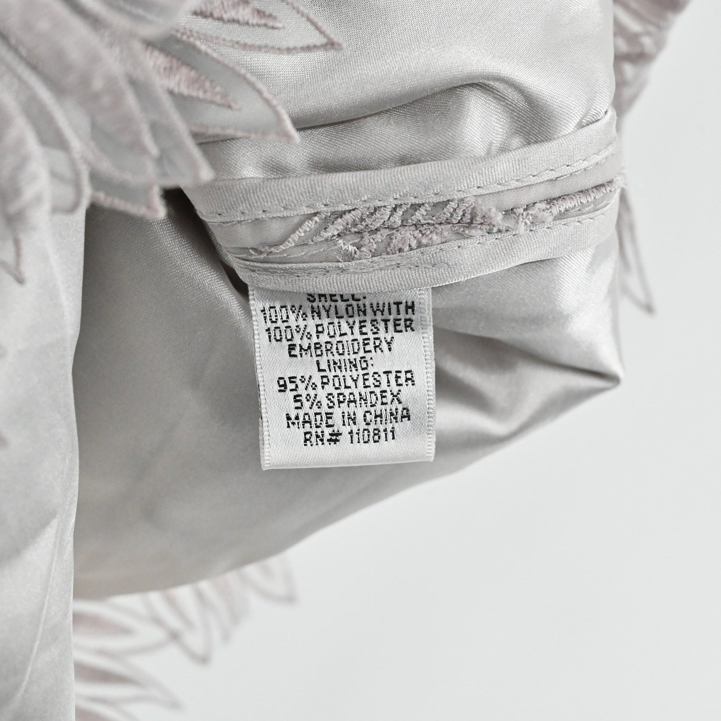 Yoana Baraschi Cocktail Dress Size 8 Gray Sheer Overlay Floral Embroidered