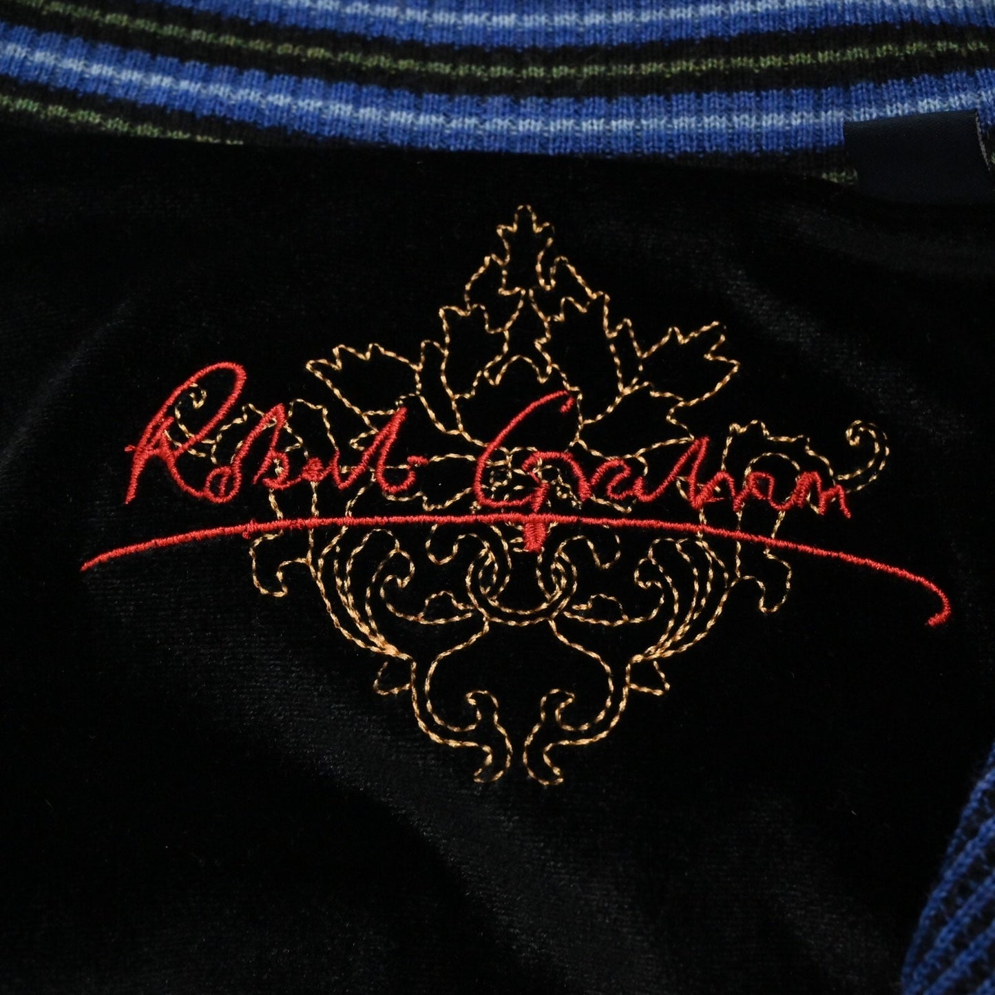 ROBERT GRAHAM Mens Blue Quarter Zip Sweater Sz XL Wool Waffle Knit Pullover Mock