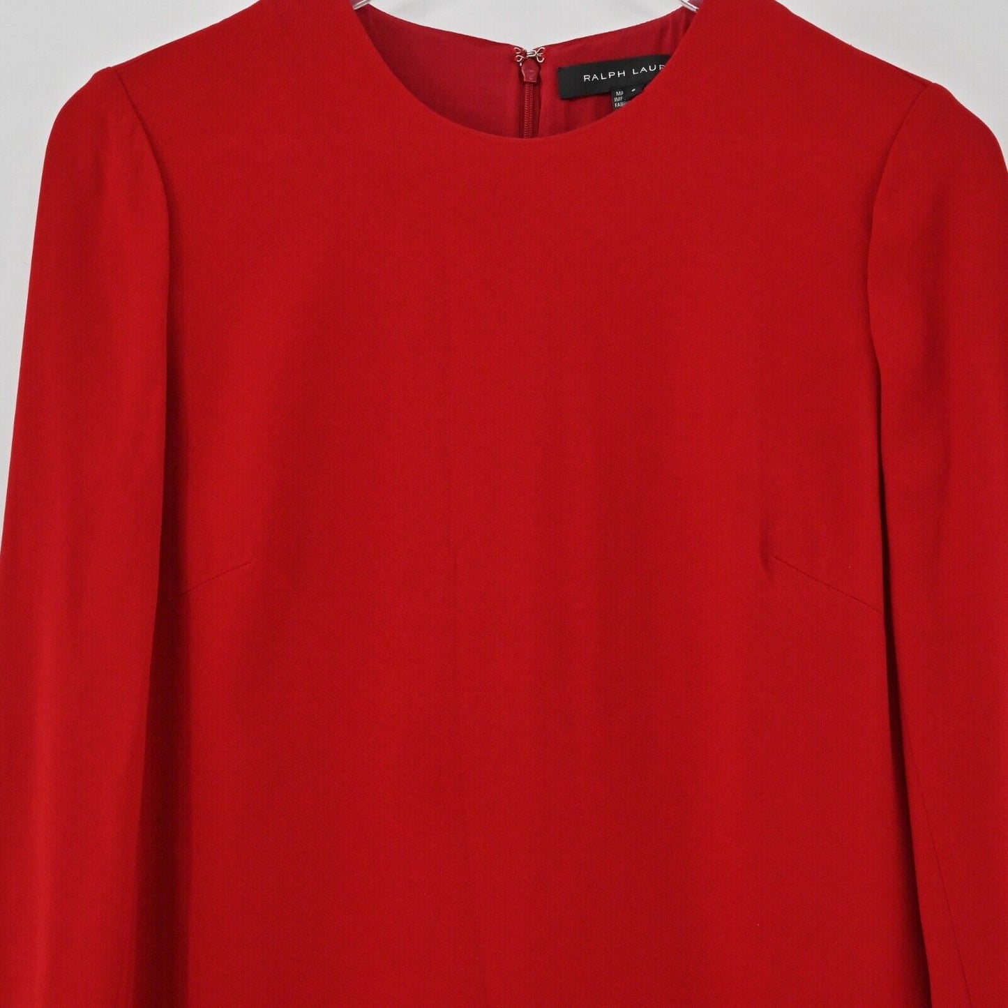 RALPH LAUREN Black Label Dress Womens Sz 6 Red Long Sleeve Classic Sheath Career