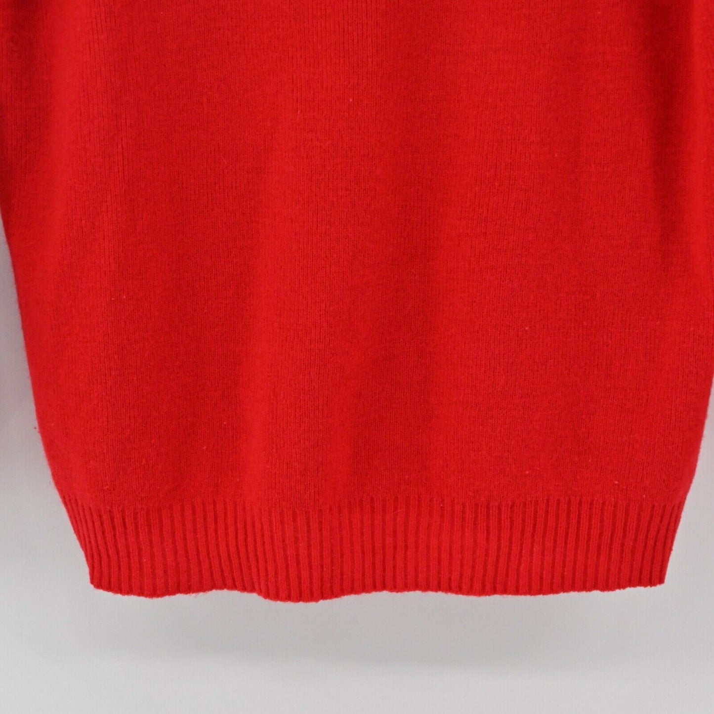 Vtg PALM SPRINGS Novelty Golf Sweater Womens Size L Red Embroidered V Neck 80s
