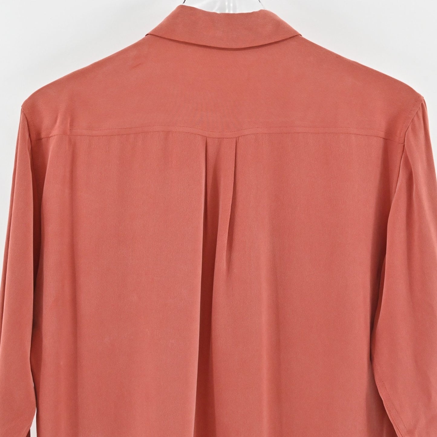 Equipment Womens Signature Silk Collar Shirt Size S Blouse Button Up Baked Clay