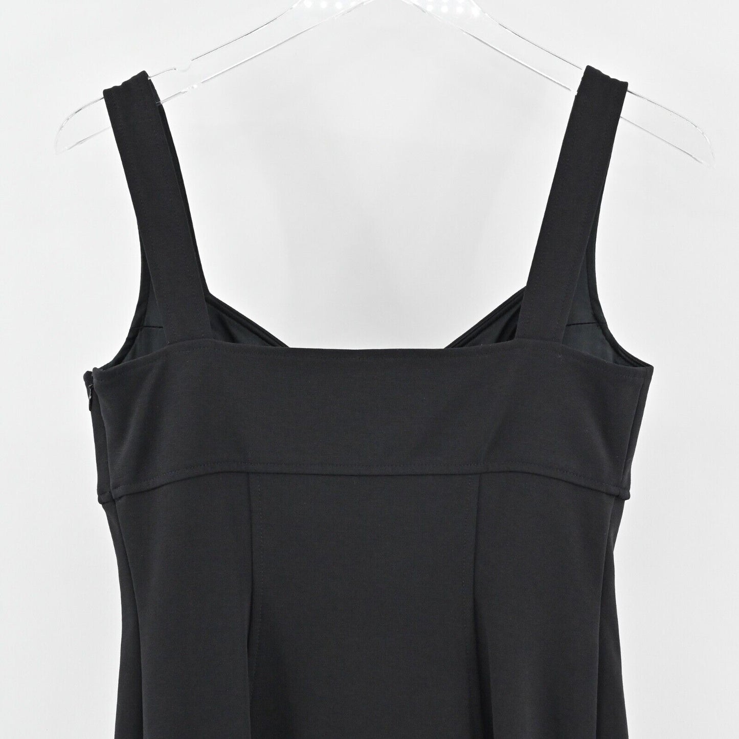 Vtg DIANE VON FURSTENBERG Dress Size S Black Cotton VNeck Bodycon Sheath USA Y2k