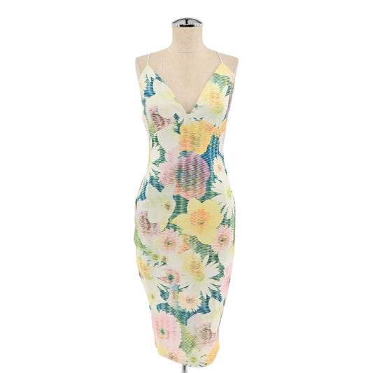 AX PARIS Dress Womens Sz 10 Cami String Pastel Digital Floral Print Midi Bodycon