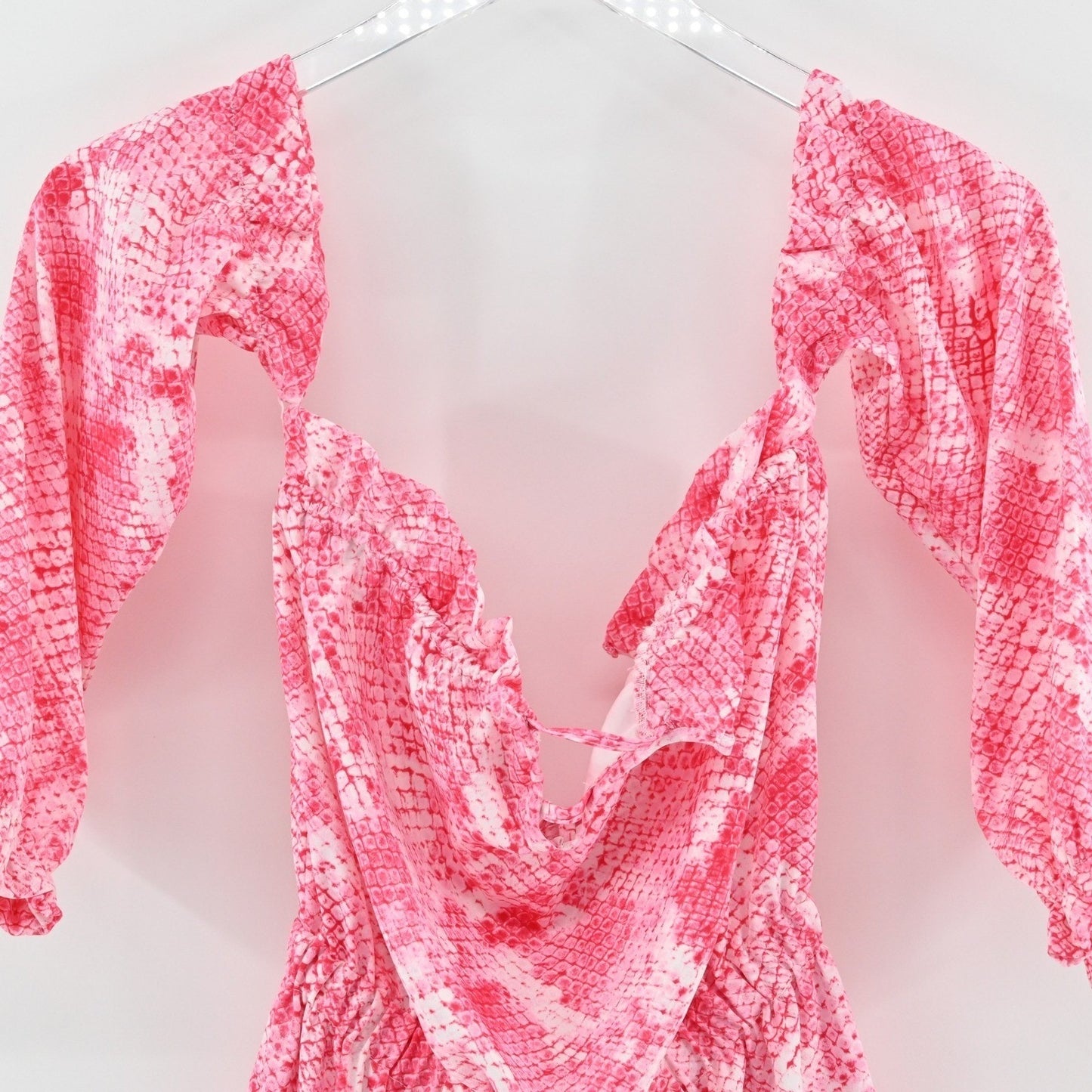 Beach Bunny Tanner Romper Sz XS Pink Snakeskin Off The Shoulder Boho Resort Wear