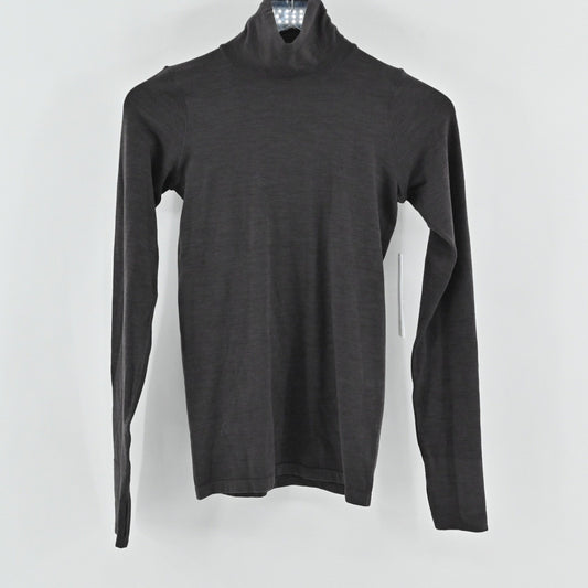Athleta Foresthill Ascent Turtleneck Top Womens XS Brown Wool Blend Long Sleeve