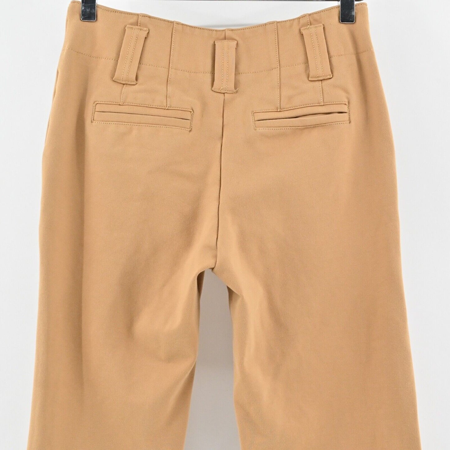 ANTHROPOLOGIE Pants Womens Size 2 Naomi Flare Tan Mid Rise Stretch Retro MAEVE