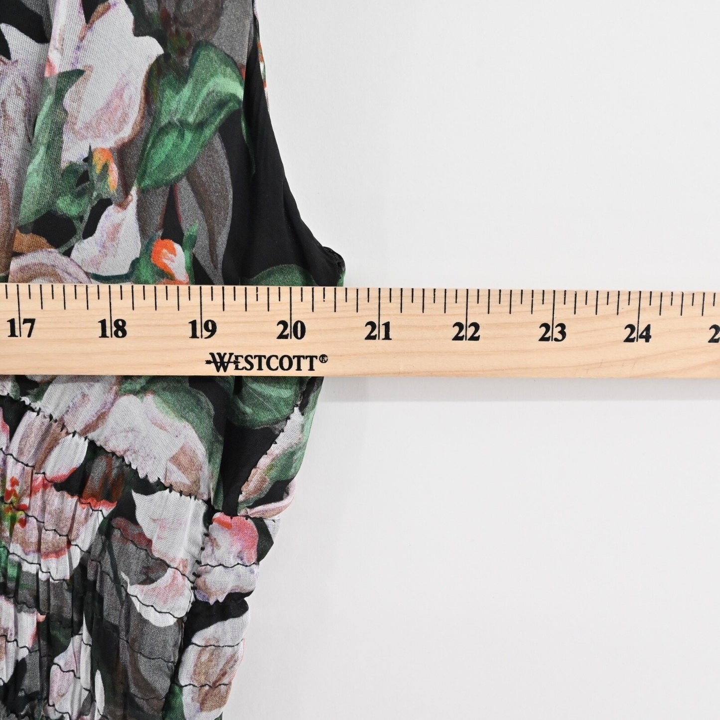 ELENA BALDI Silk Maxi Dress Size L Black Floral Chiffon Sleeveless V Neck Italy