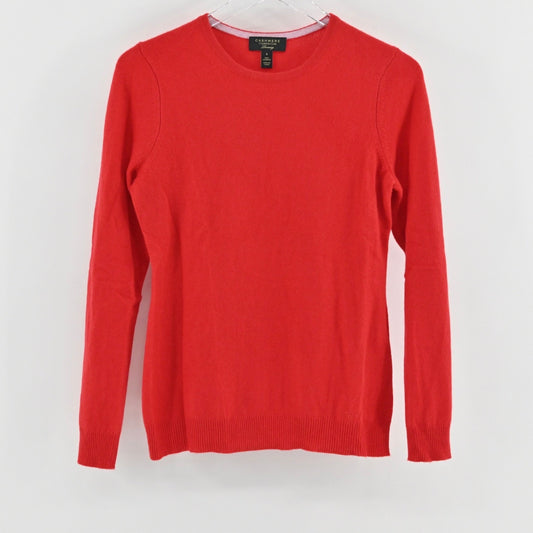 Charter Club Womens Cashmere Sweater Size S Red Crew Neck Cozy Quiet Luxury