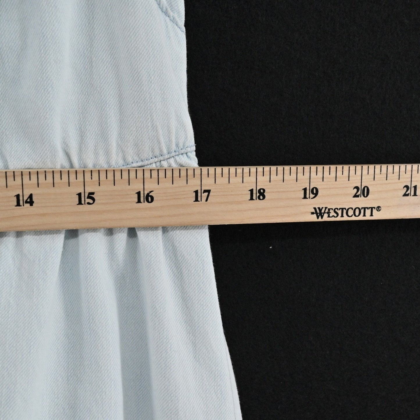 Twinset Actitude Denim Dress Frayed Sleeves Size S Blue Babydoll Ruffle Casual