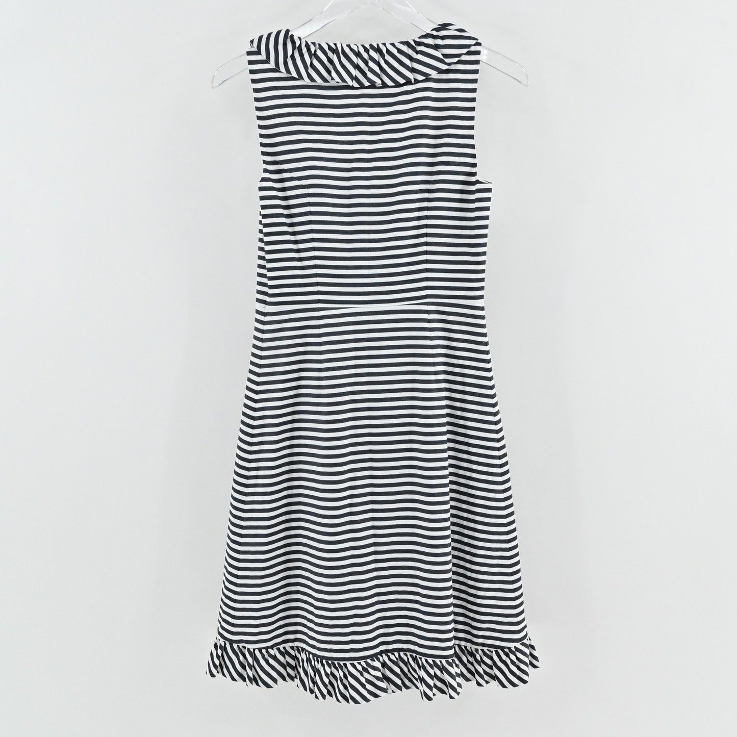 Kate Spade Striped Ruffle Dress Size 2 Nautical Sleeveless Breezy Preppy Cotton
