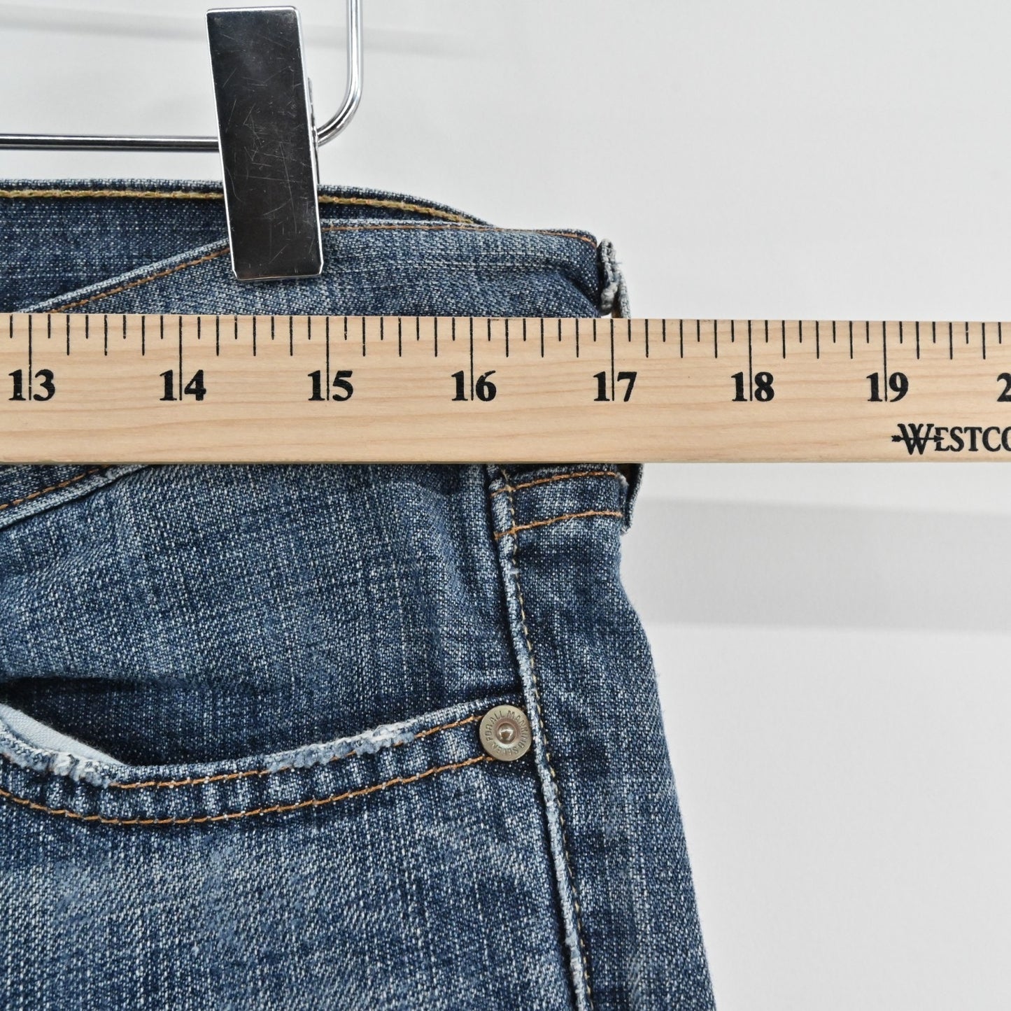 7FAM Womens Dojo Wide Leg Flare Jeans Size 30 Stretch Denim Medium Western USA