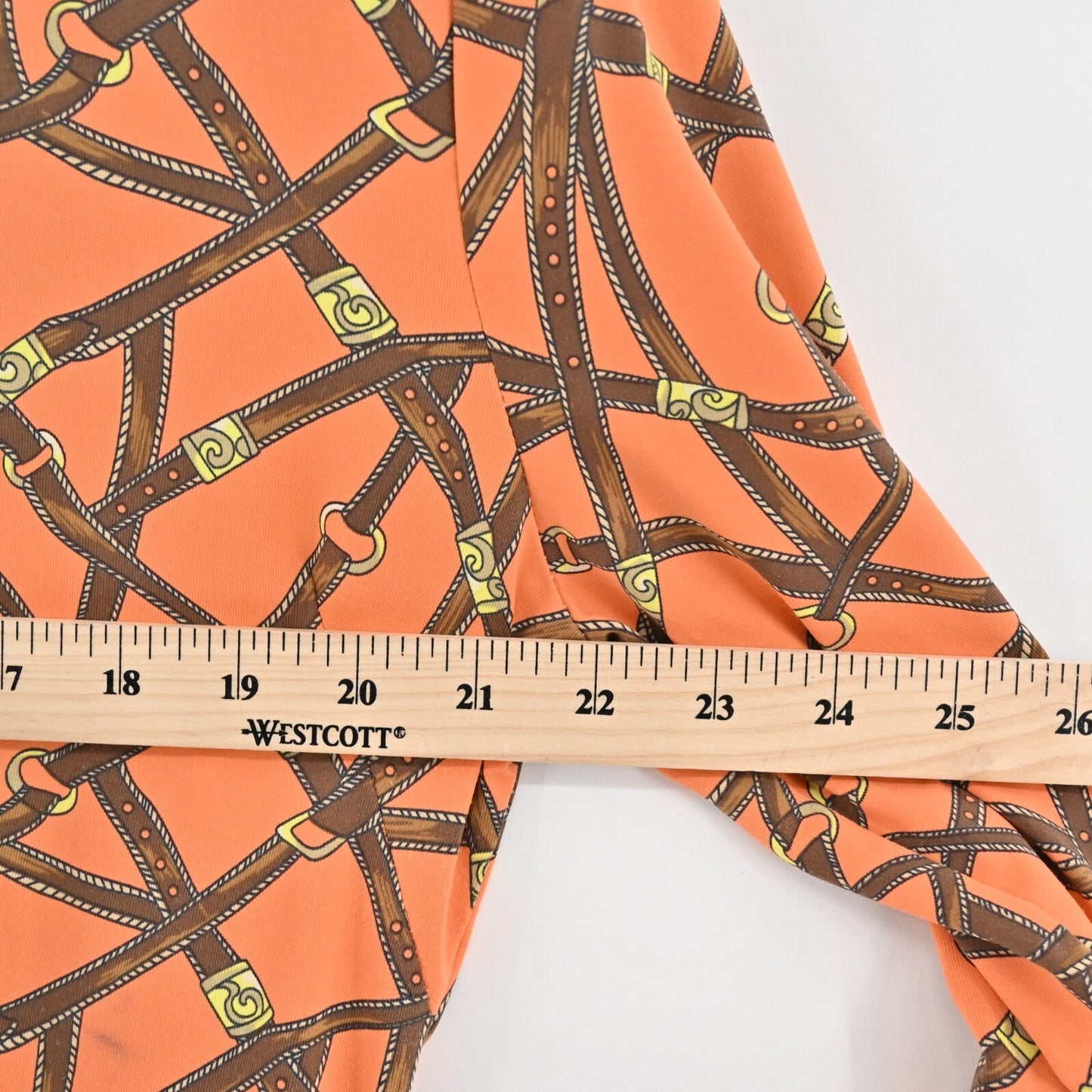 BARBARA GERWIT Bridle Dress Size L Orange Brown Belt Western Equestrian Shift