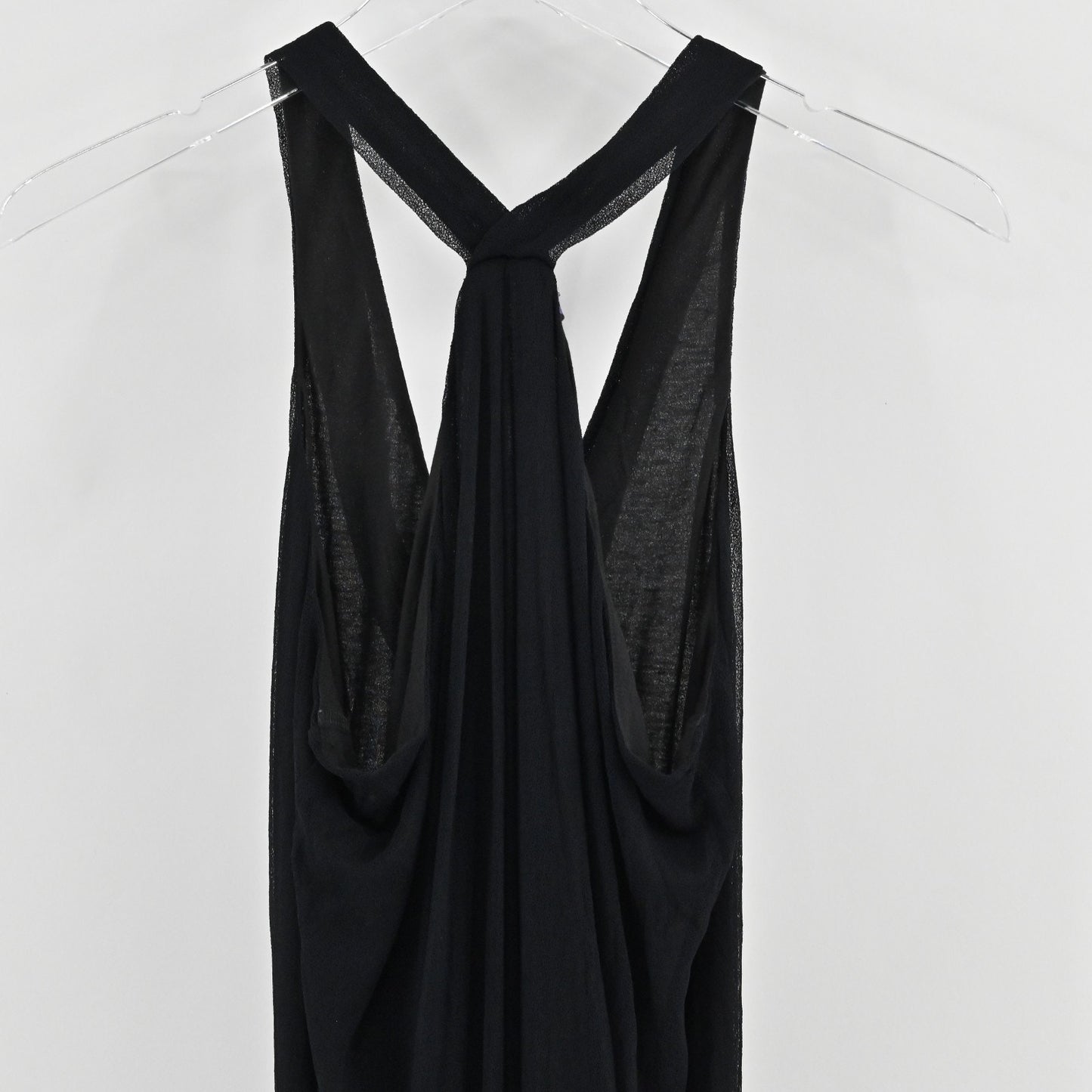 Sharon Wauchob Silk Midi Dress Size 42 Whimsigoth Asymmetrical Black Sleeveless