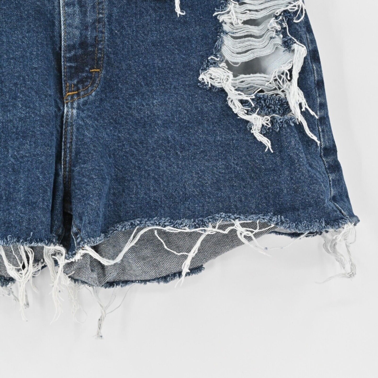 Vtg LL BEAN Shorts Womens Sz 32 Double L Denim Cut Off High Rise Distressed 90s