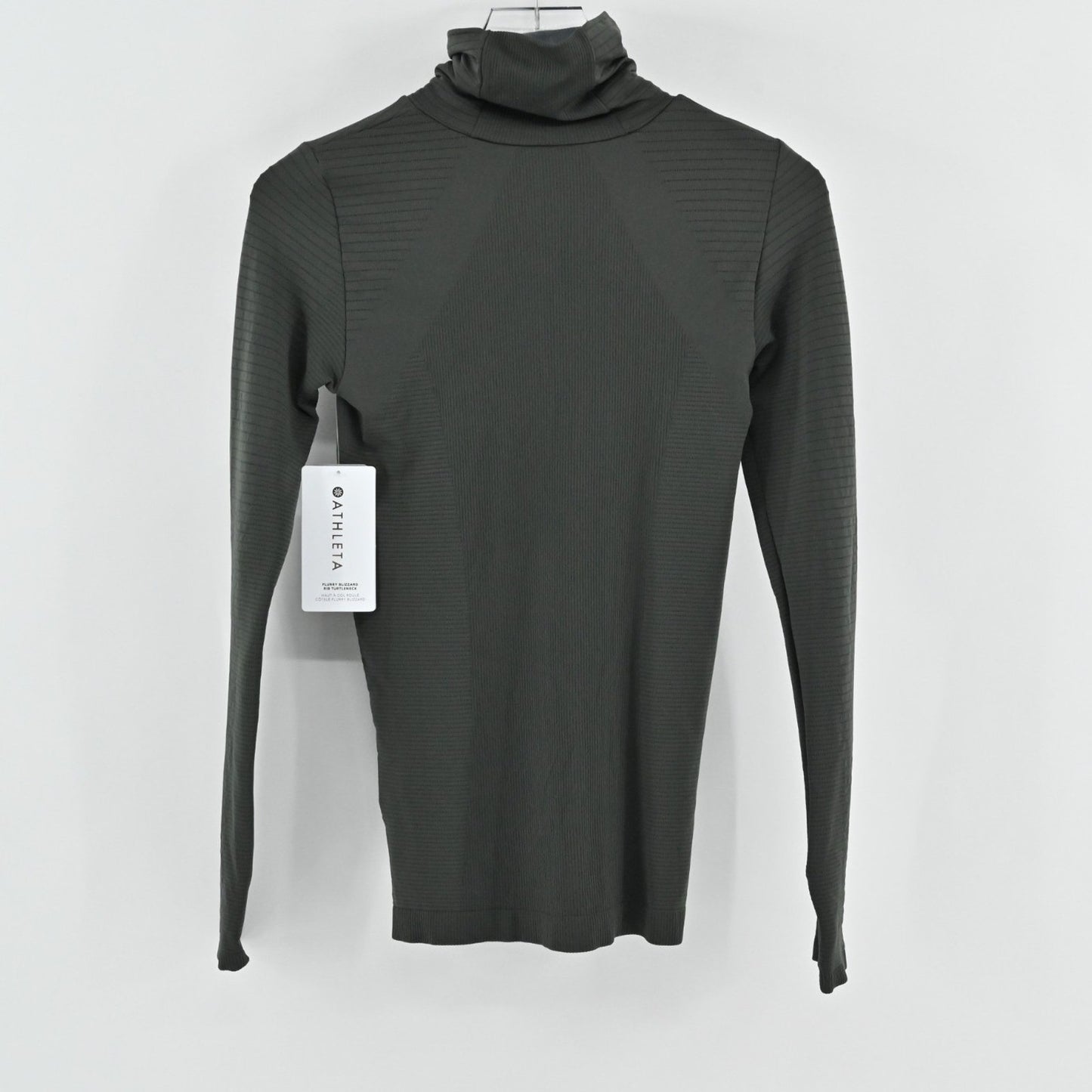 Athleta Flurry Blizzard Rib Turtleneck Top Womens XS Gray Warm Long Sleeve Ski