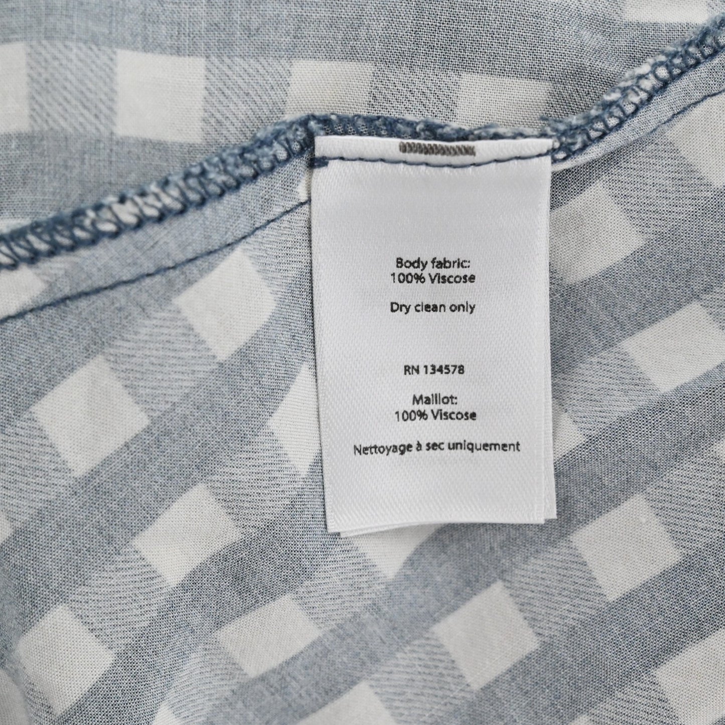 VINEYARD VINES Womens Gingham Moonshine Dress Size XS Navy Blue Tie Sleeveless