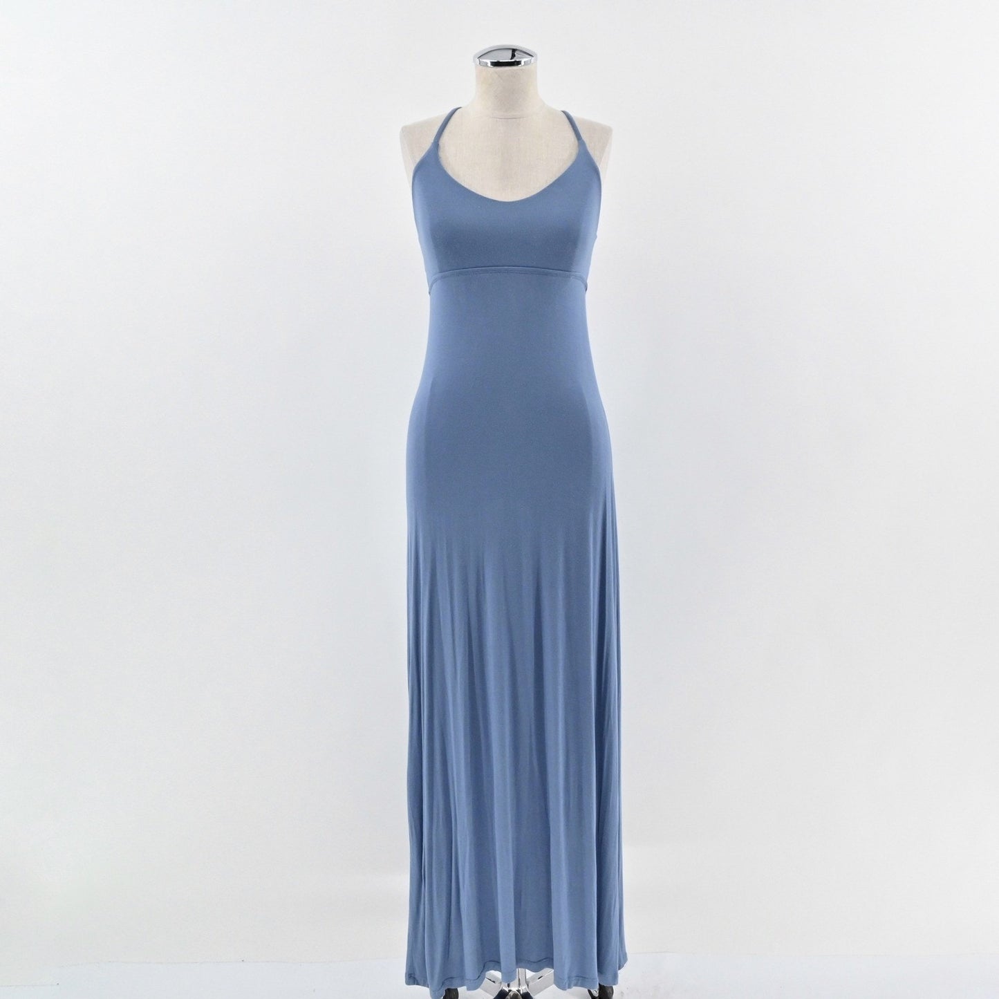 Body Glove Maxi Dress Medium Blue Sleeveless Y Back Casual Rayon Blend
