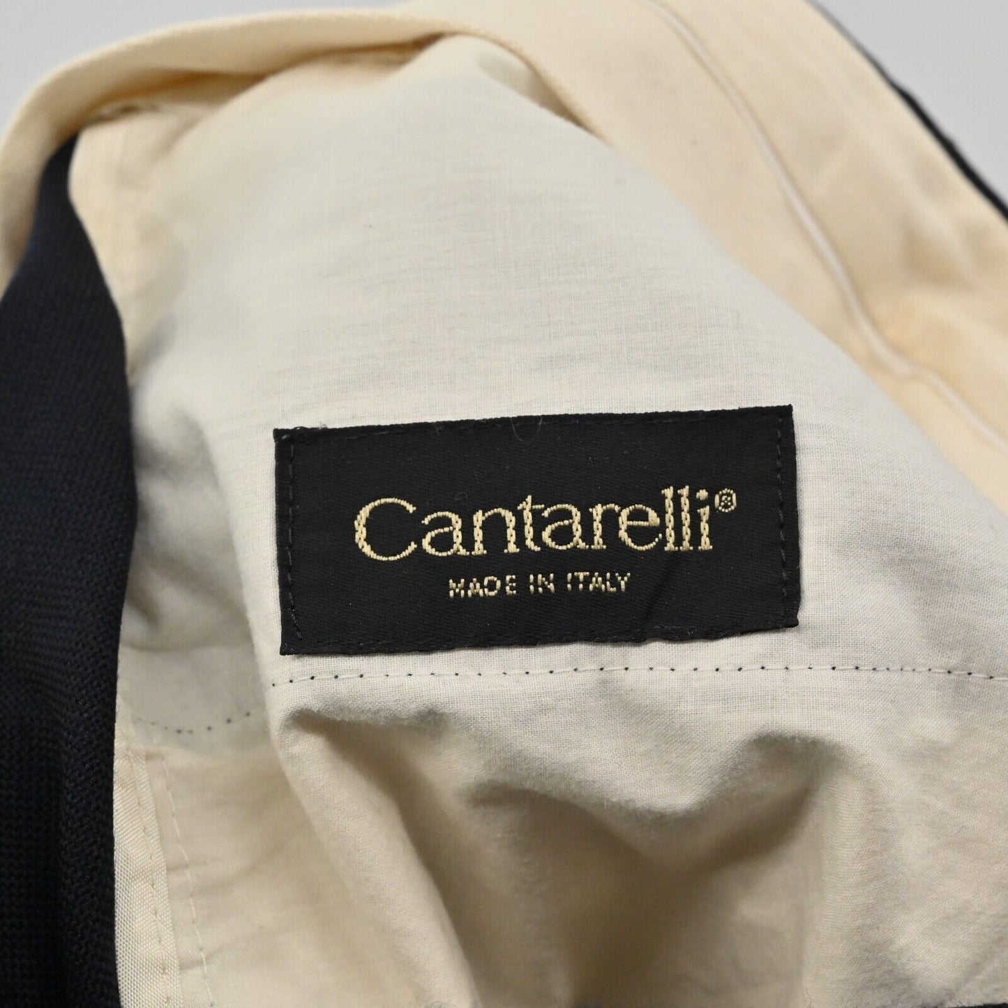 CANTARELLI Dress Pants Mens Sz IT 50 Loro Piana Italian Fabric Solid Black Wool