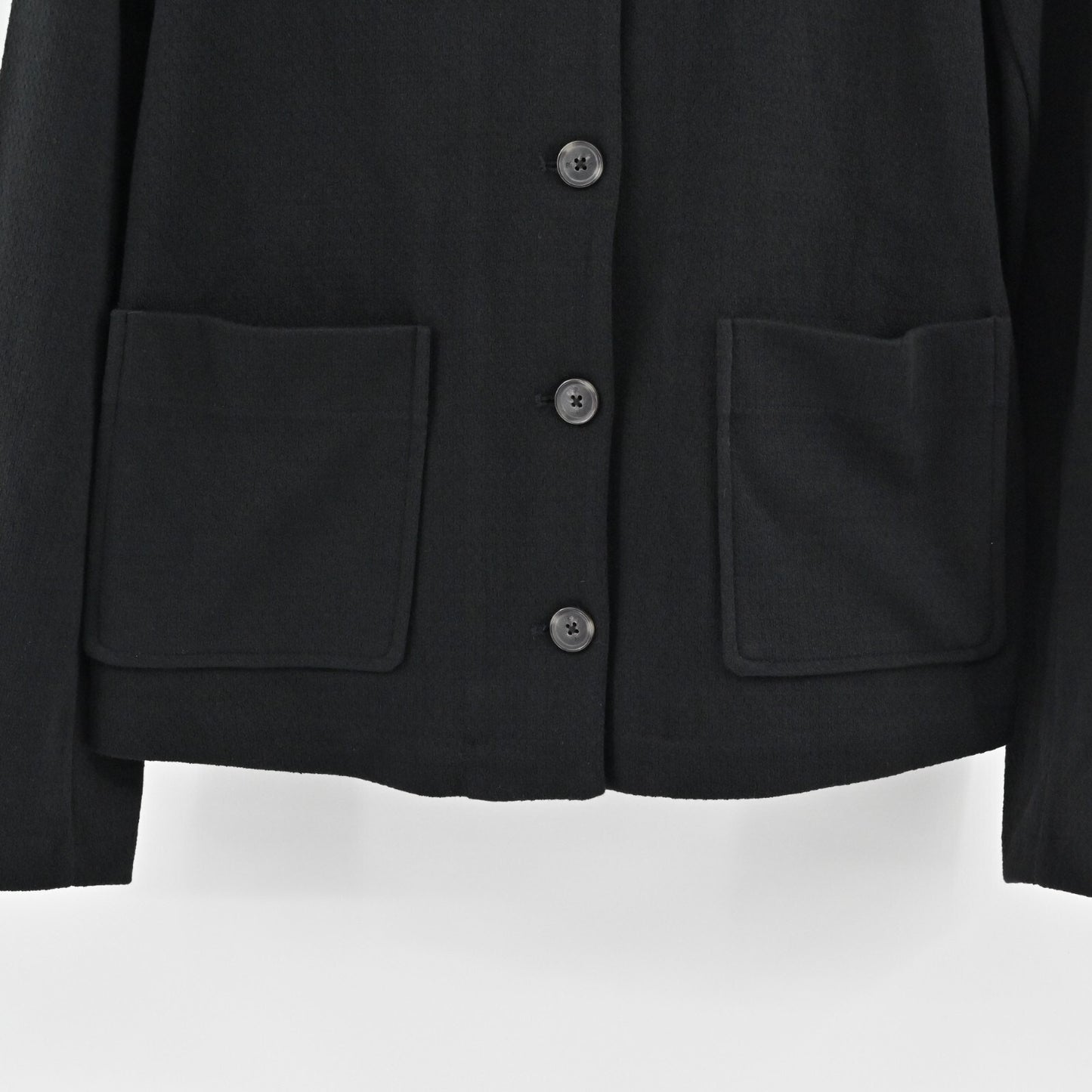 BANANA REPUBLIC Womens Blazer Size S Black Collarless Jacket Corpcore Capsule