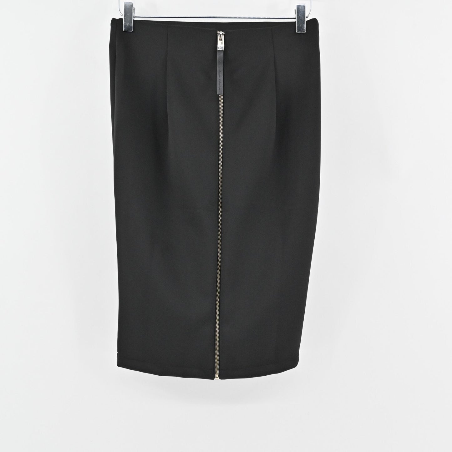 CATHERINE MALANDRINO Skirt Size 4 Black Zip Back Knee Length Pencil Corpcore