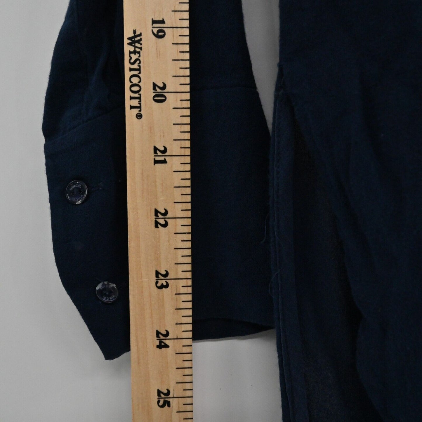 VINCE Top Womens Sz XS Long Sleeve Dark Navy Blue Split Neck Lightweight Blouse