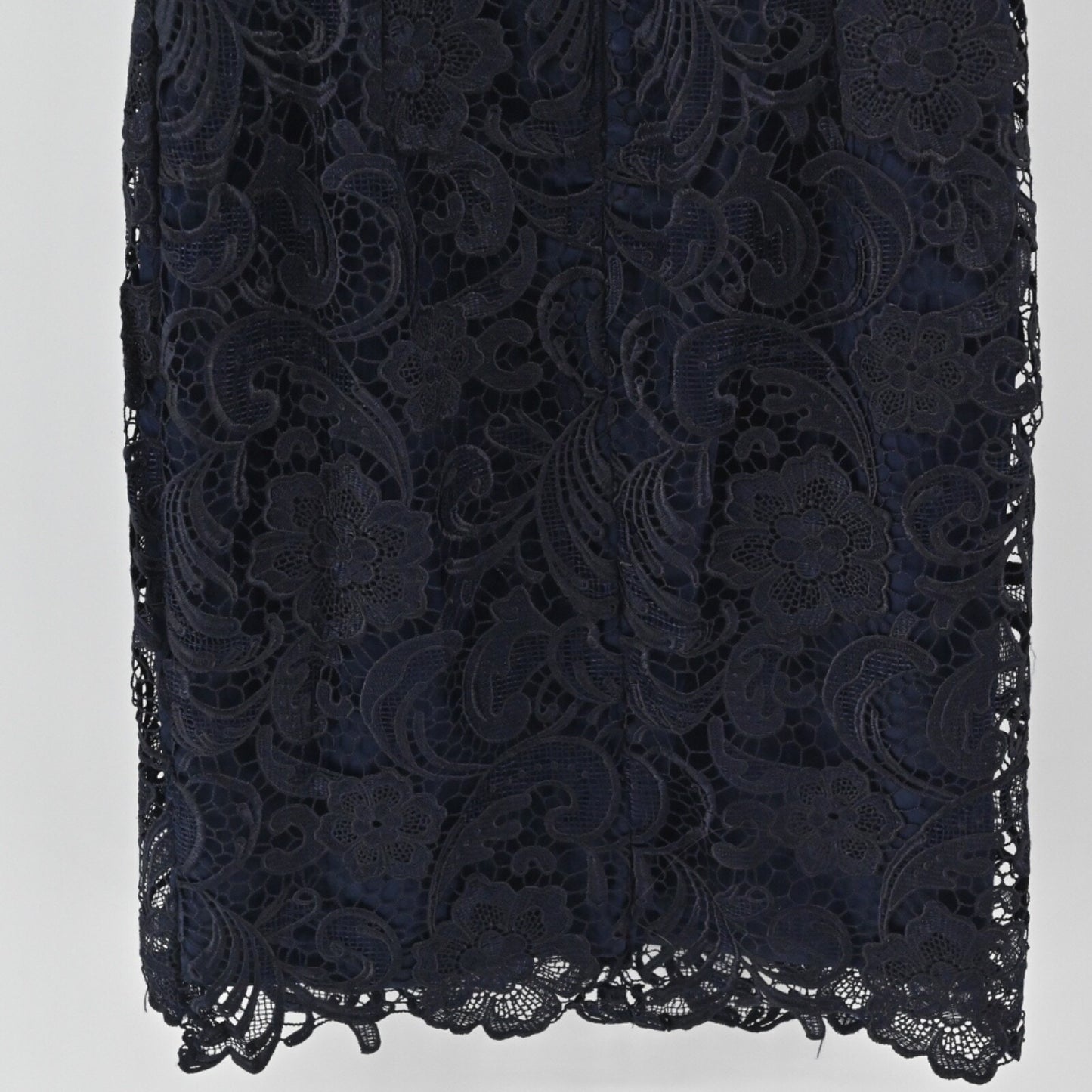 ADRIANNA PAPELL Dress Size 8 Black Blue Illusion Floral Lace Sleeveless Sheath