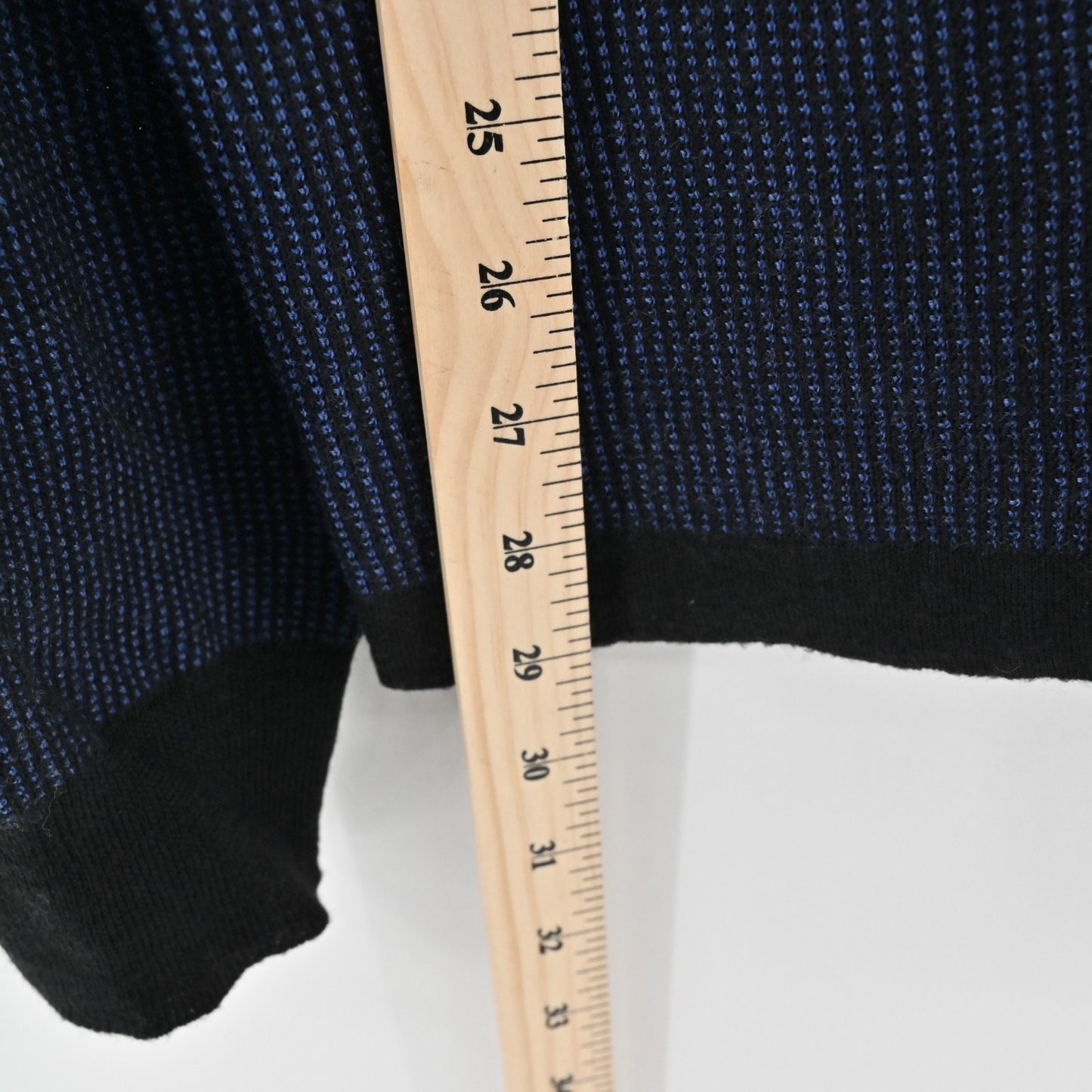 ROBERT GRAHAM Mens Blue Quarter Zip Sweater Sz XL Wool Waffle Knit Pullover Mock