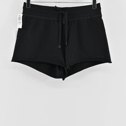 Aritzia Womens Black Boyfriend Band Micro Shorts Sz S Sweatfleece Airy Terry NEW