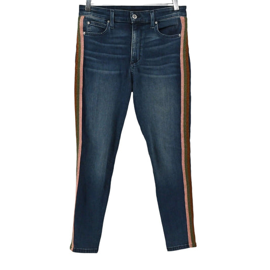JOES Jeans Womens Size 29 The Charlie Metallic Stripe Jillie Skinny Blue Denim