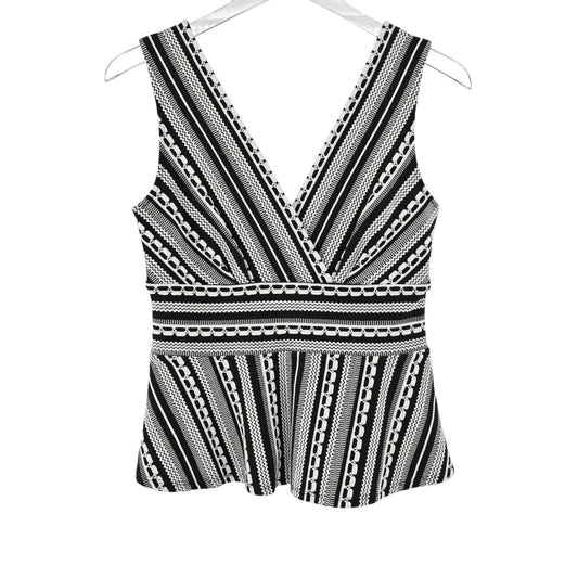 ANTHROPOLOGIE Top Womens Size XS Vanessa Virginia Sleeveless Black White Crochet
