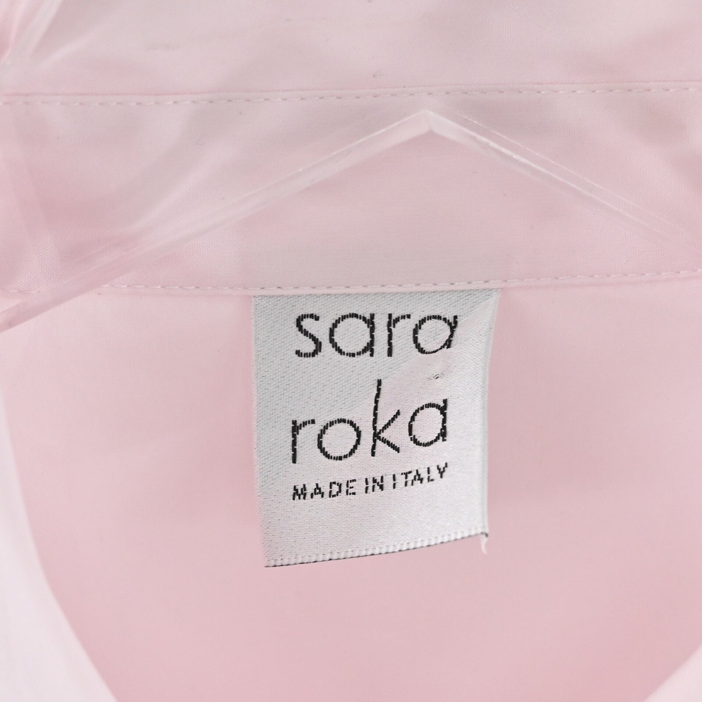 SARA ROKA Shirt Sheath Dress Size 44 Pink Colorblock Half Sleeve Retro 80s Italy