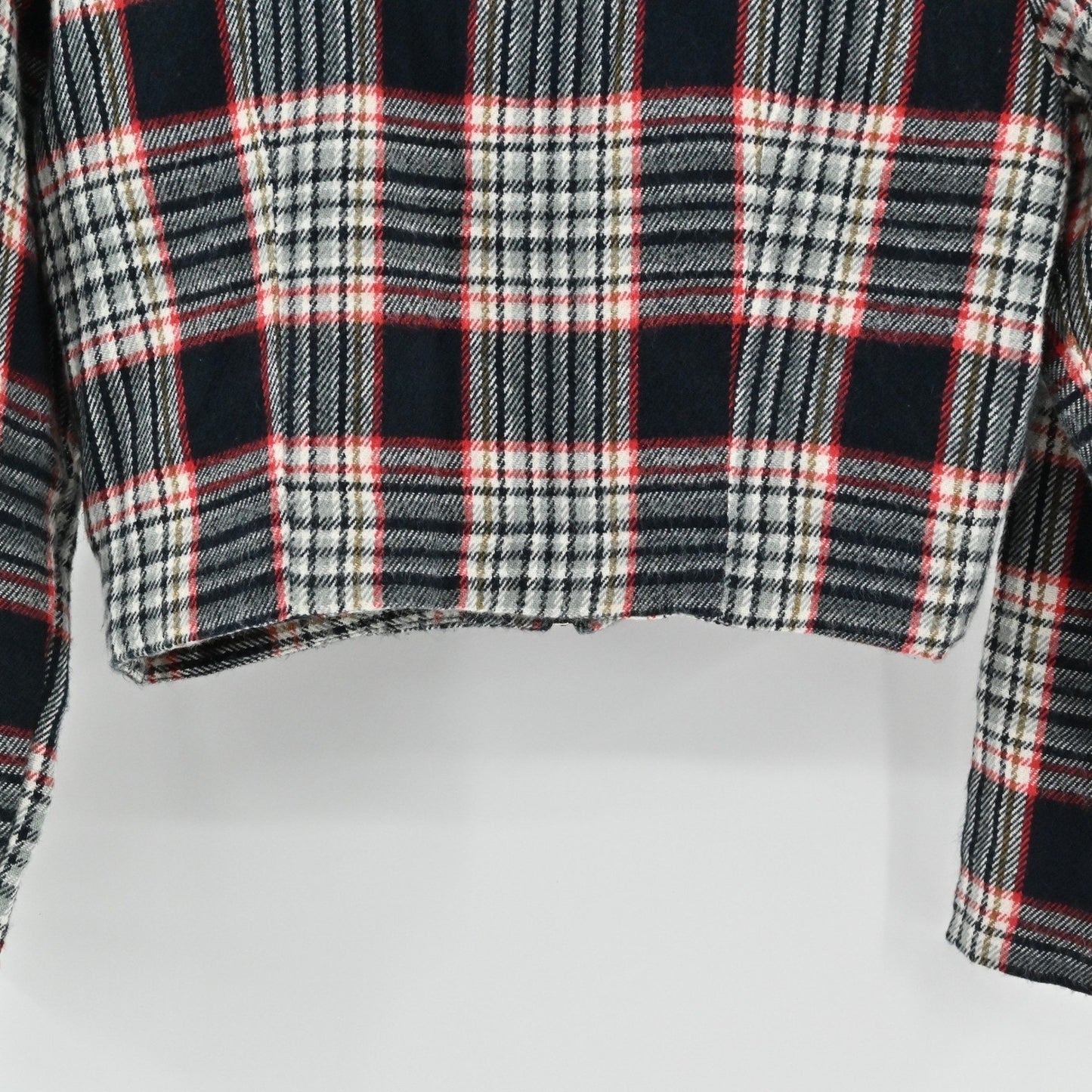 Vtg Y2k BONKERS Wool Blend Plaid Cropped Jacket Size M Corduroy Preppy Grunge