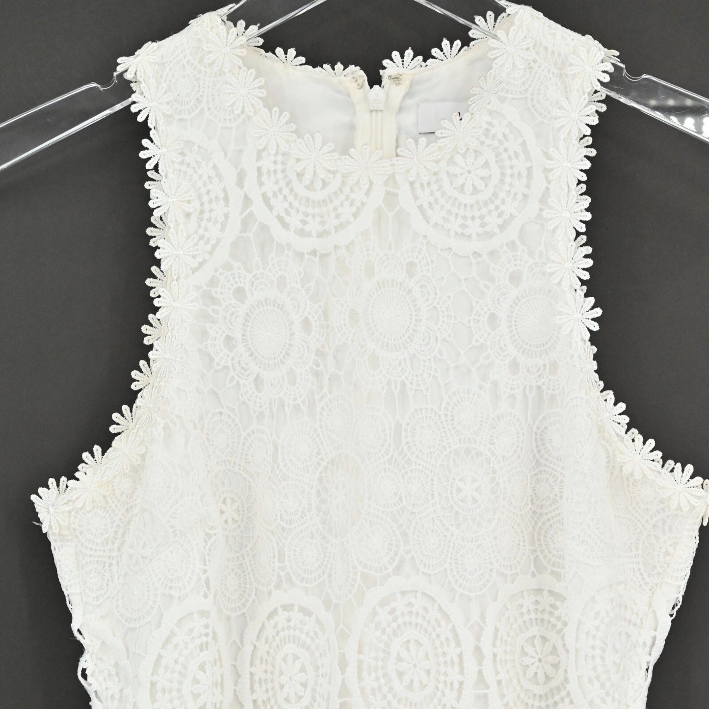 LIKELY Guipure Lace Dress Size 0 White Bridal Crochet Mini Sleeveless Sheath