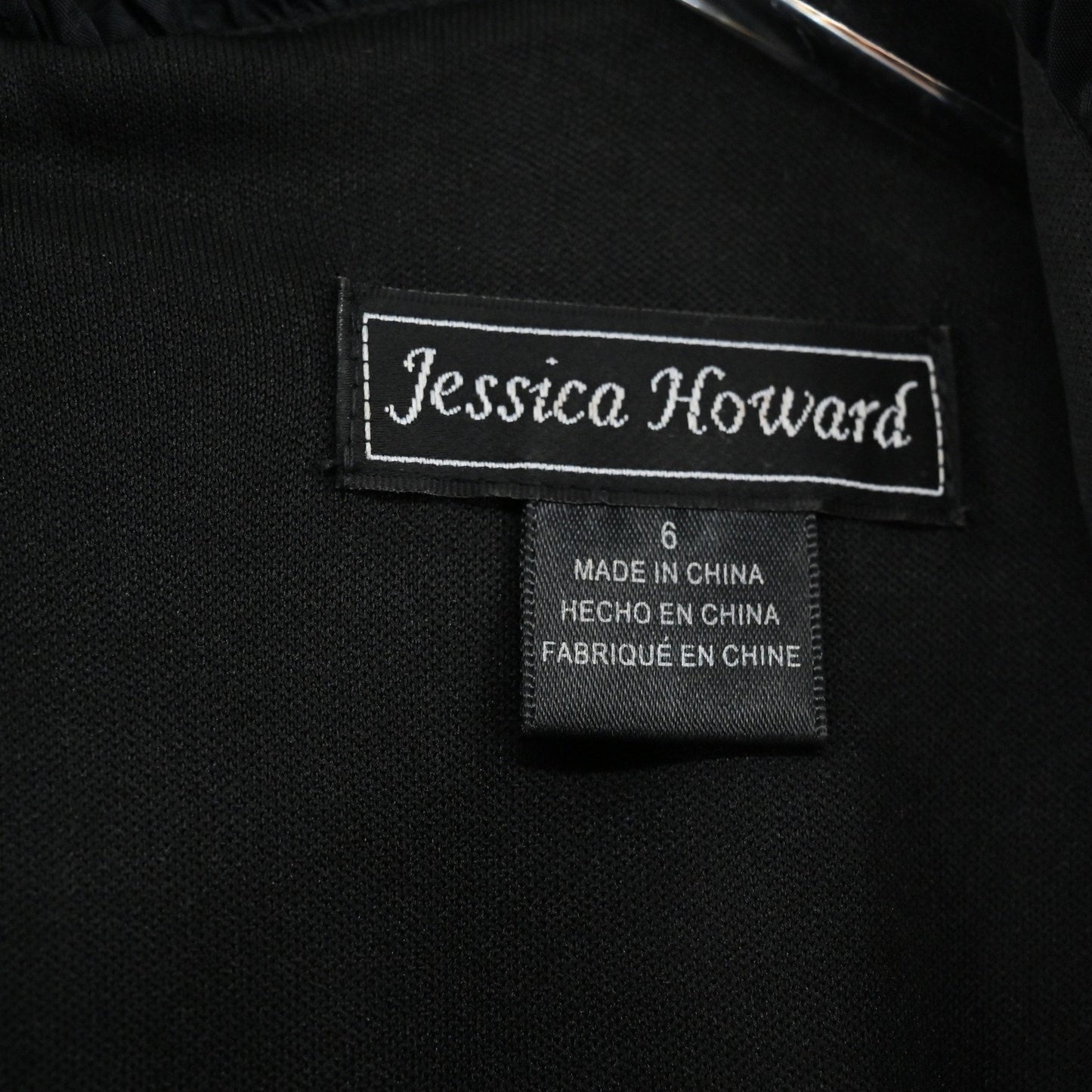 Jessica Howard Ruffled Collar Fit Flare Dress Size 6 Vamp Dark Romantic Black