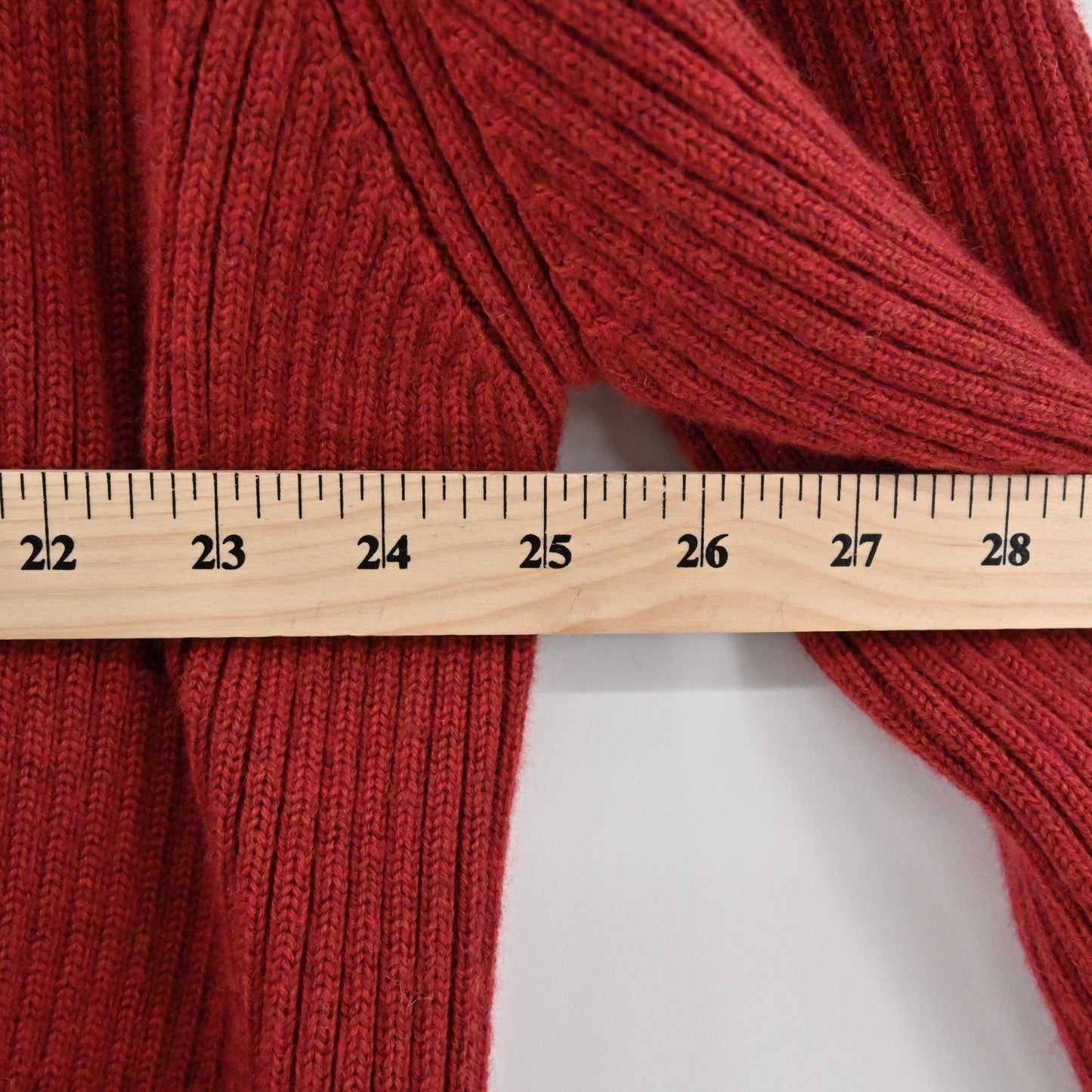 Eileen Fisher Womens Open Front Ribbed Cardigan Sweater Size S Red Wool Knit
