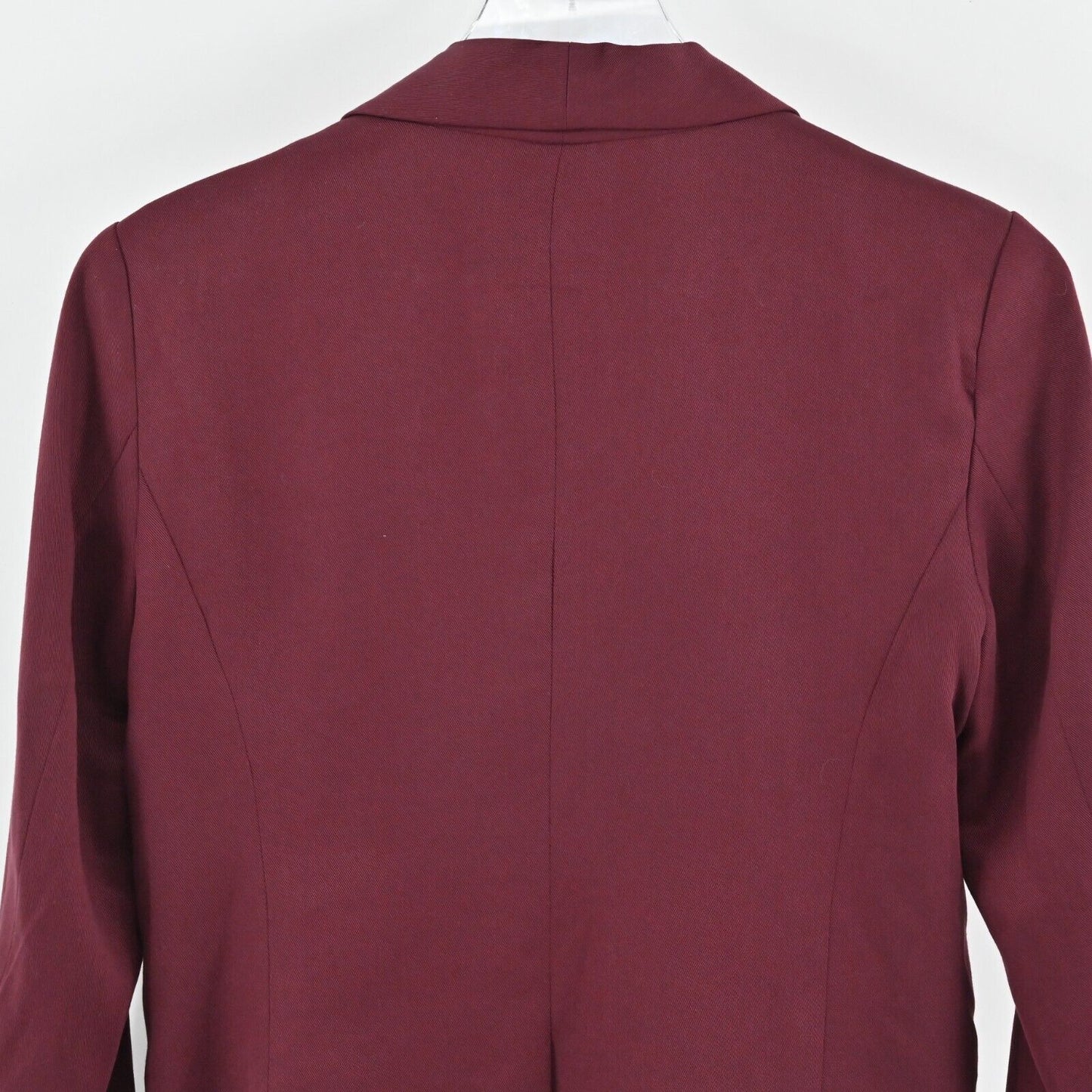 LOFT Blazer Womens Sz XS Burgundy Open Front Shawl Collar Jacket Corpcore Maroon