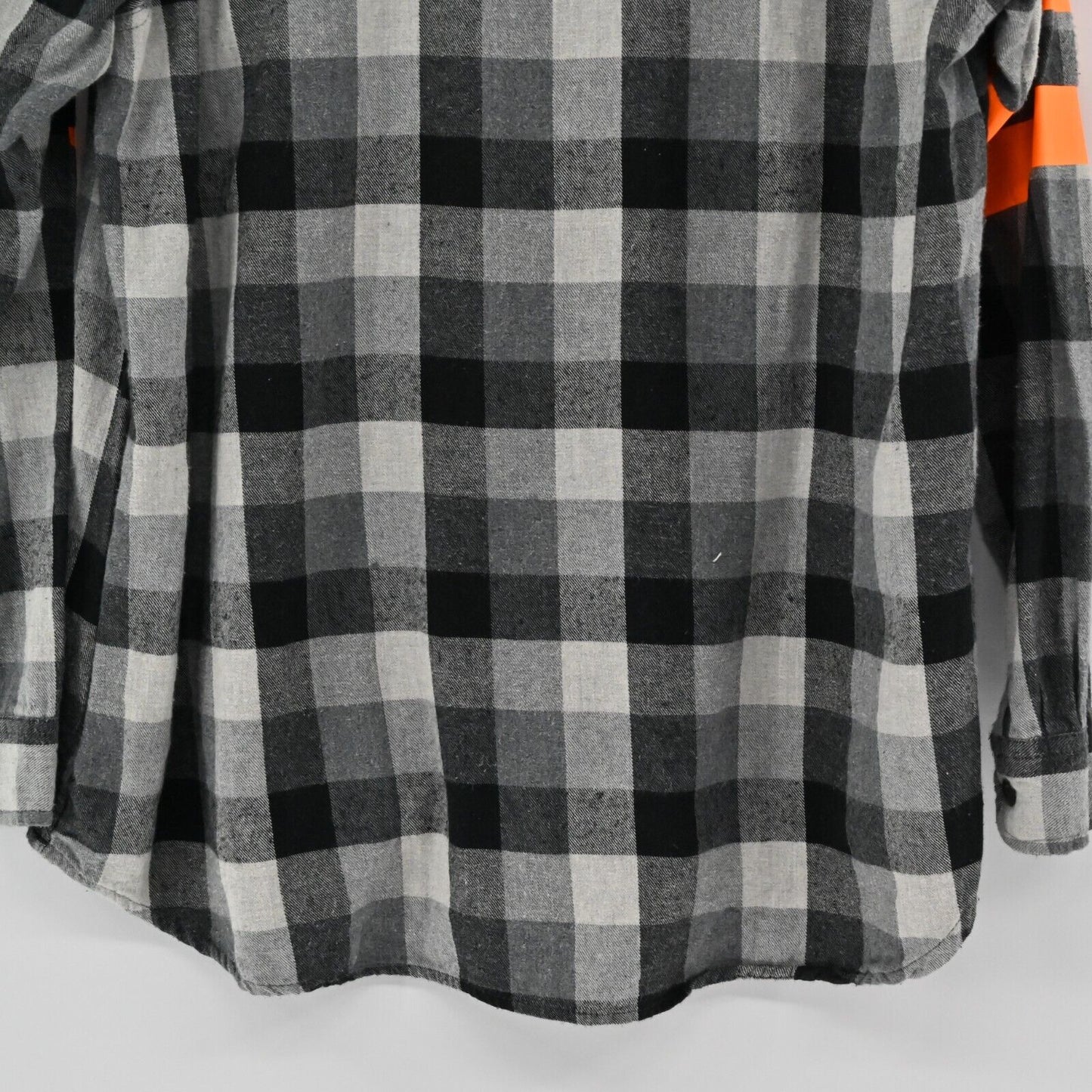FURST OF A KIND Shirt Mens Sz XL Long Sleeve Check Print Black Soot Button Down
